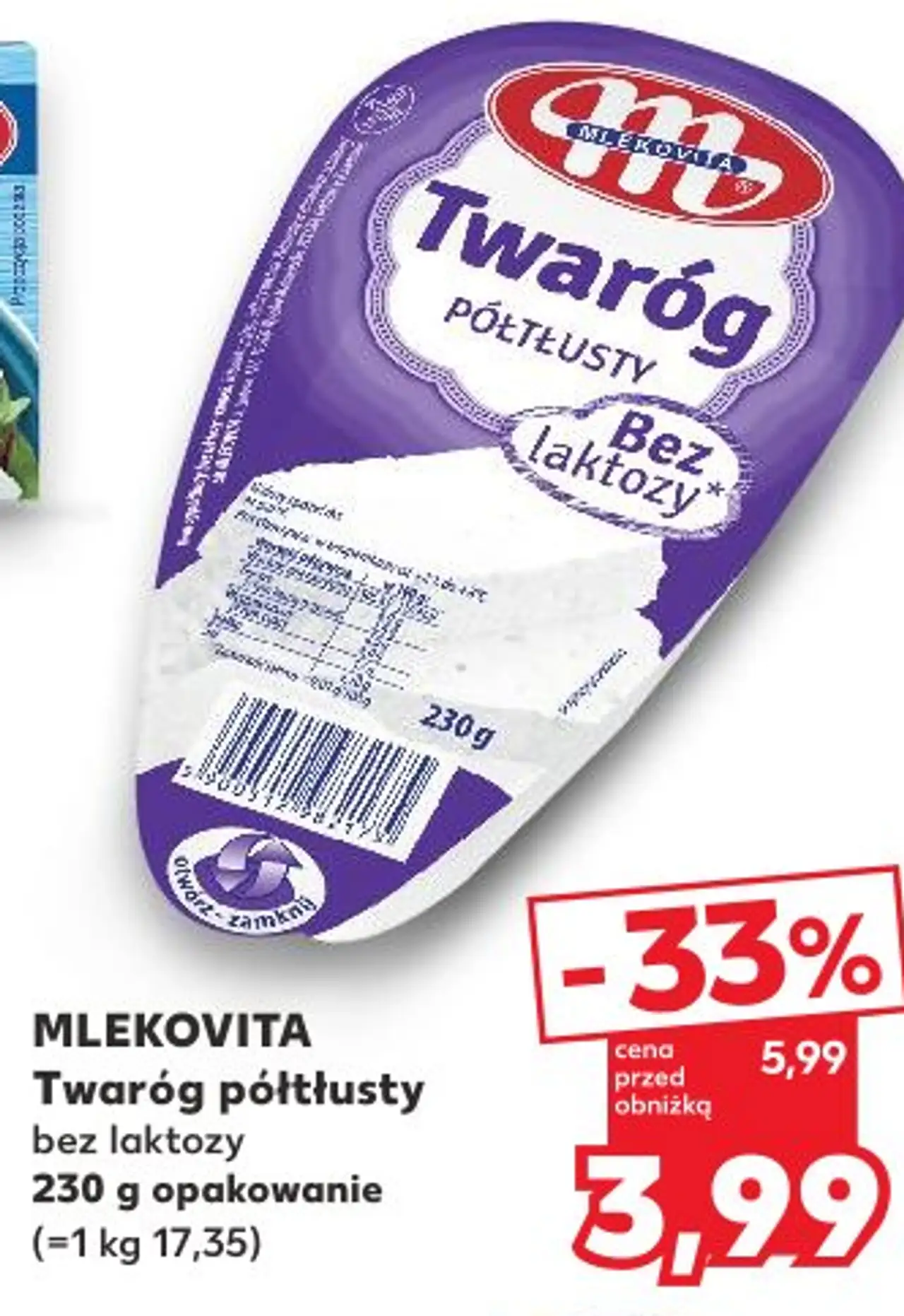 Mlekovita Twaróg półtłusty bez laktozy
