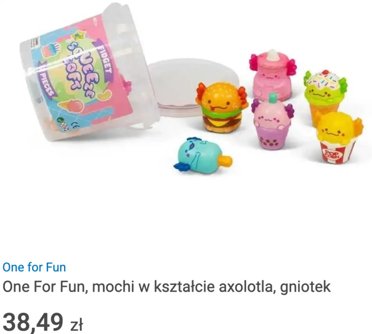 One For Fun, mochi w kształcie axolotla, gniotek