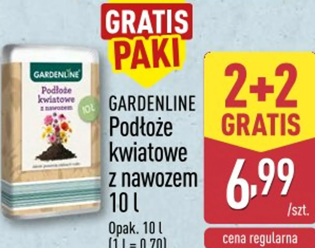 GARDENLINE Podłoże kwiatowe z nawozem 10 L