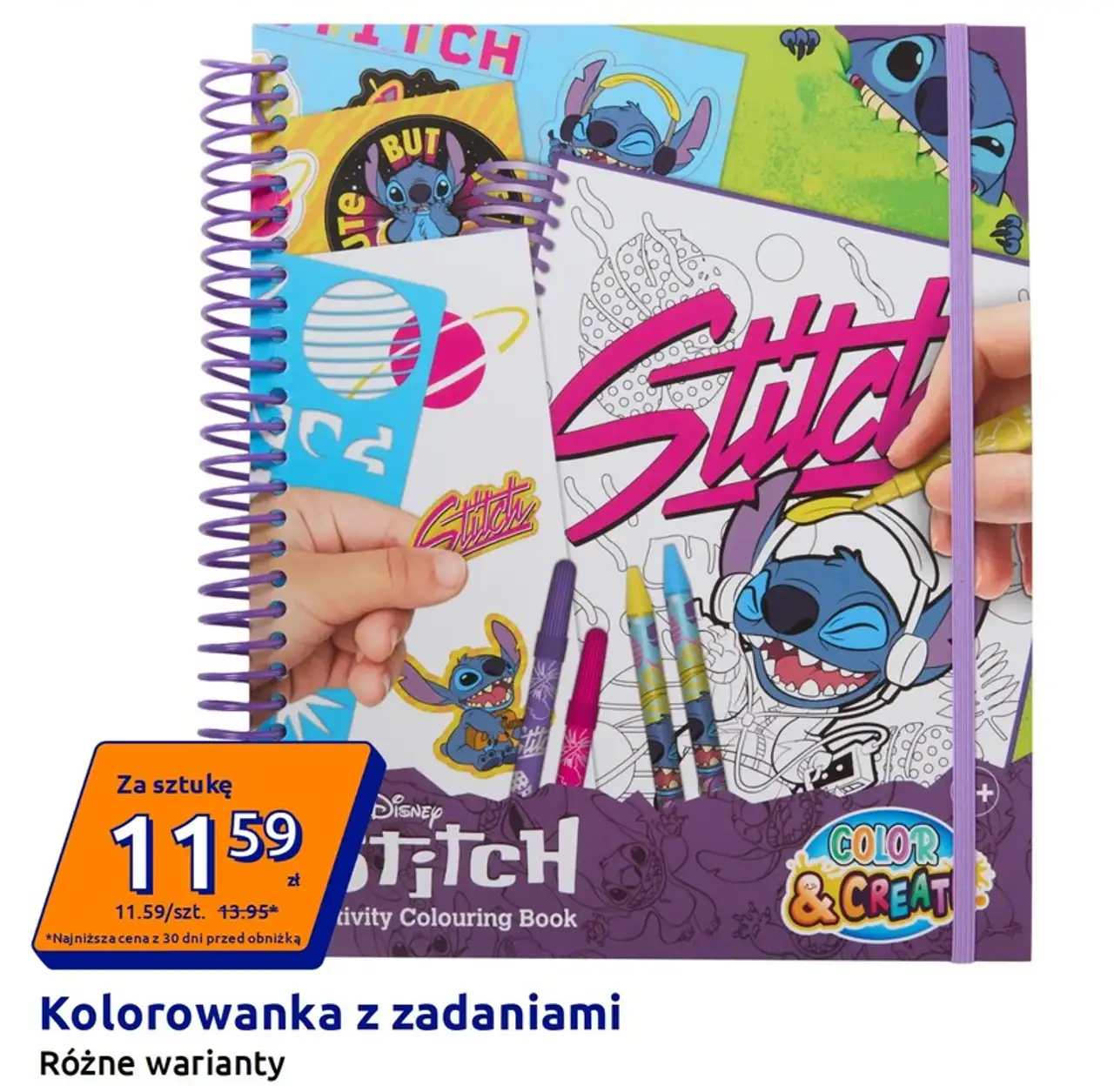 Kolorowanka z zadaniami Disney Stitch