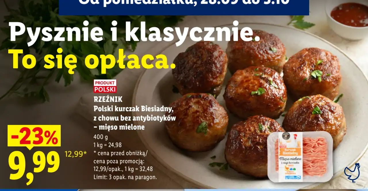 Rzeźnik Polski kurczak Biesiadny, z chowu bez antybiotyków - mięso mielone
