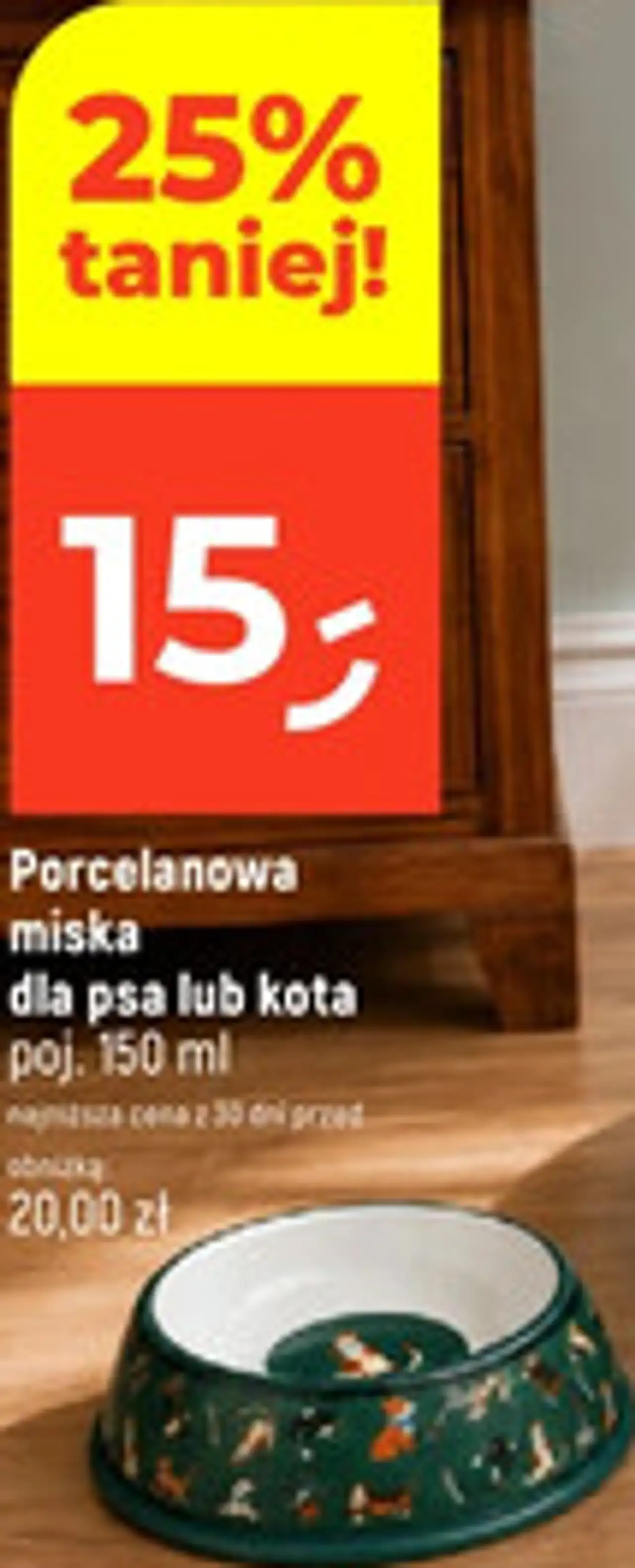 Porcelanowa miska dla psa lub kota