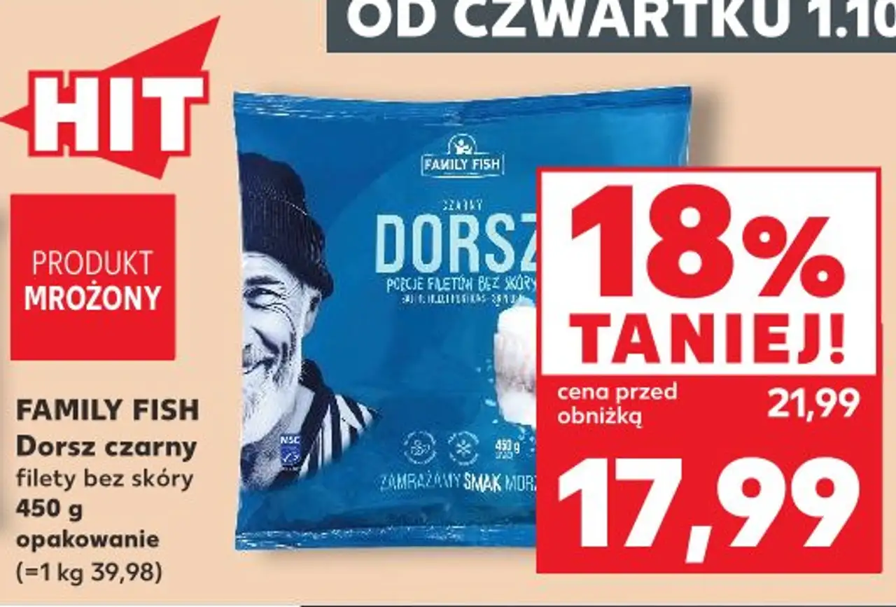 Family Fish Dorsz czarny filety bez skóry