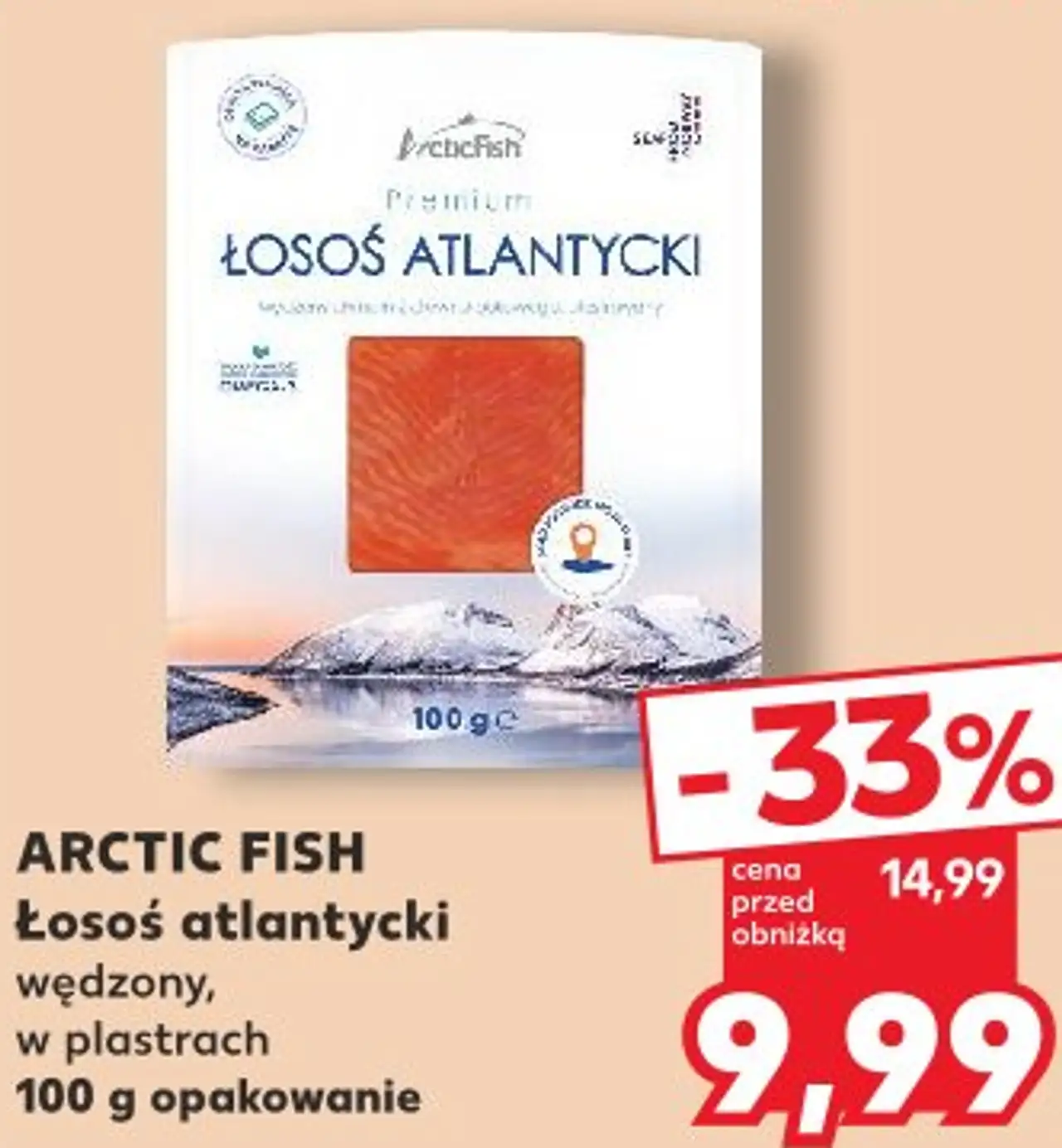 Arctic Fish Łosoś atlantycki wędzony, w plastrach