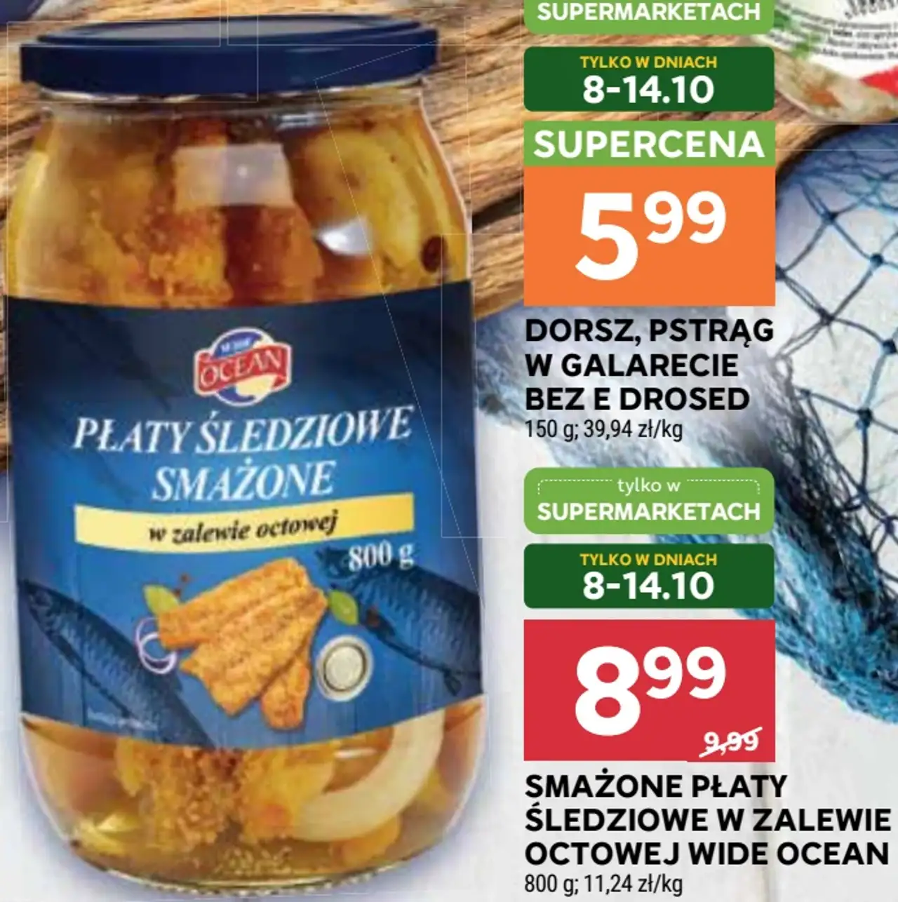 Smażone płaty śledziowe w zalewie octowej Wide Ocean