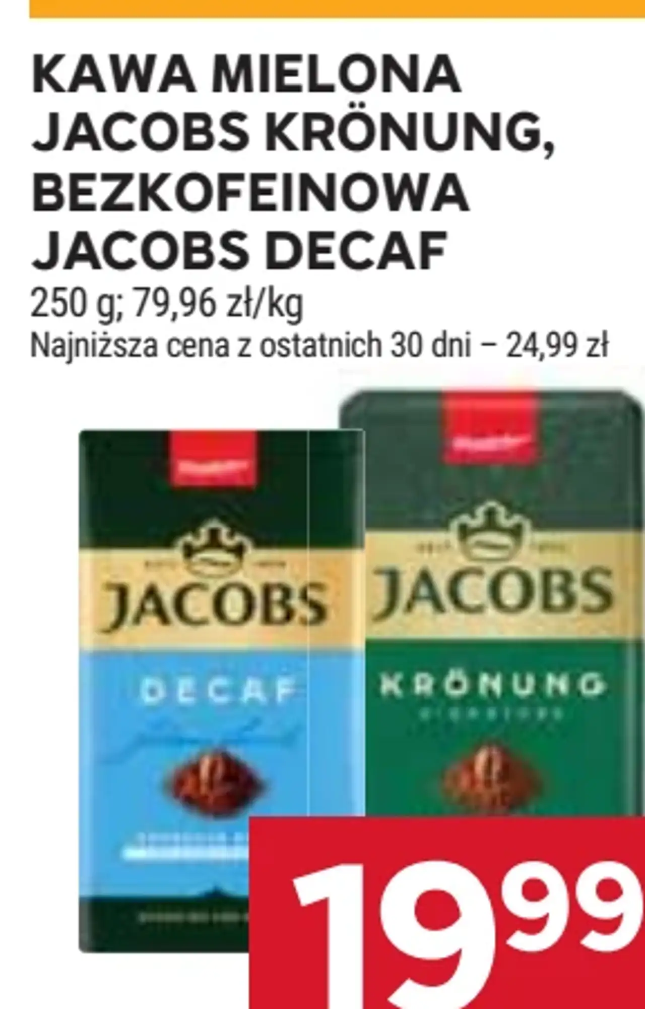 Kawa mielona Jacobs Krönung, bezkofeinowa Jacobs Decaf