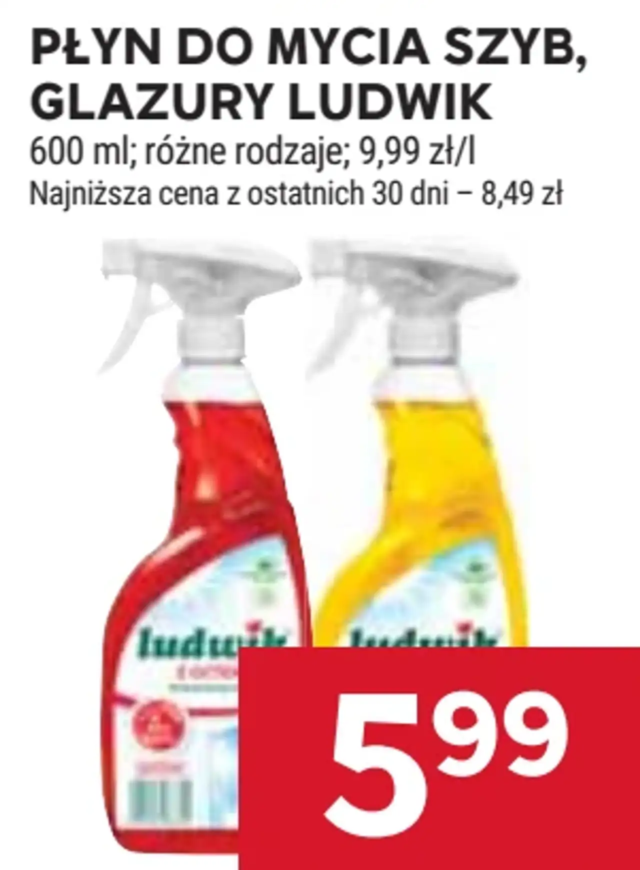 Płyn do mycia szyb, glazury Ludwik