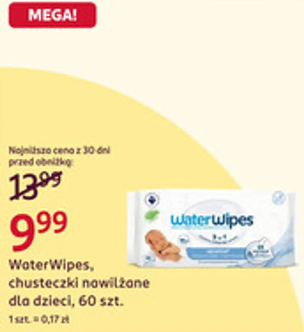 WaterWipes, chusteczki nawilżane dla dzieci, 60 szt.