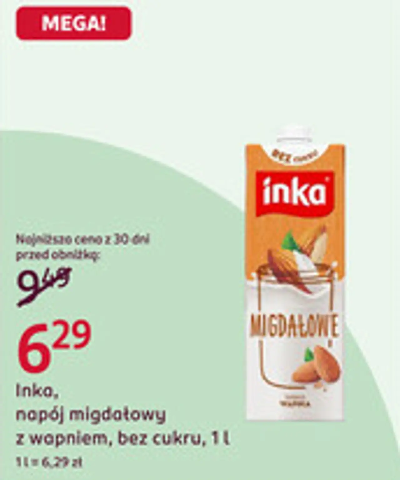 Inka, napój migdałowy z wapniem, bez cukru