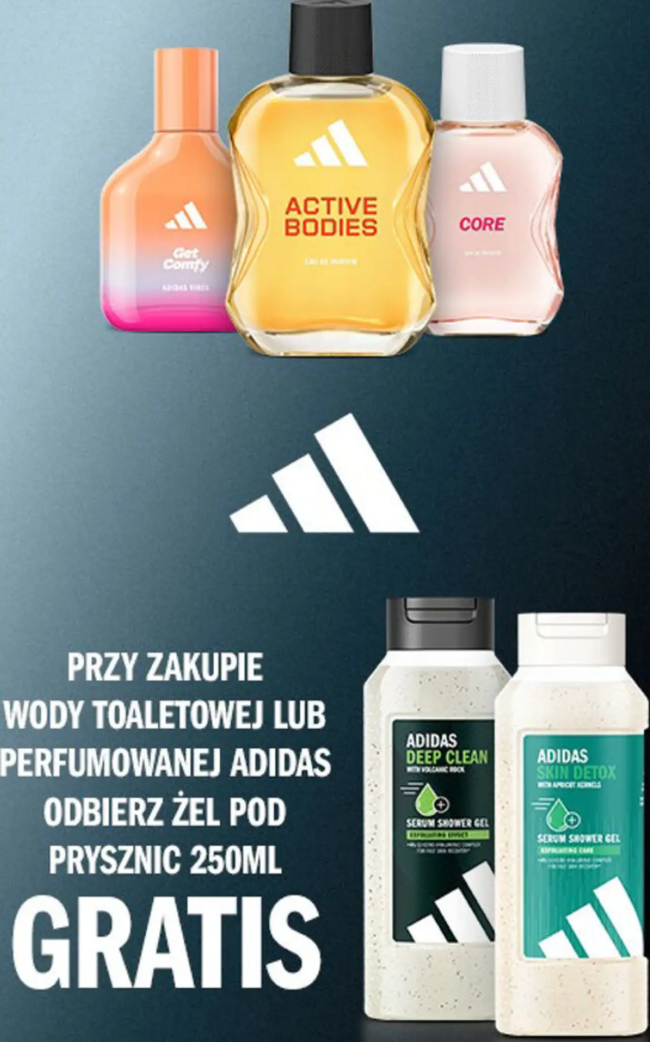 Woda toaletowa lub perfumowana Adidas + żel pod prysznic 250 ml Gratis