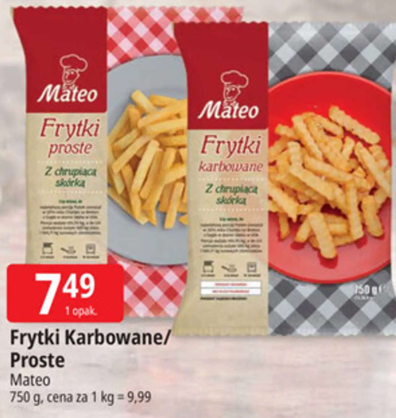 Frytki Karbowane/Proste Mateo
