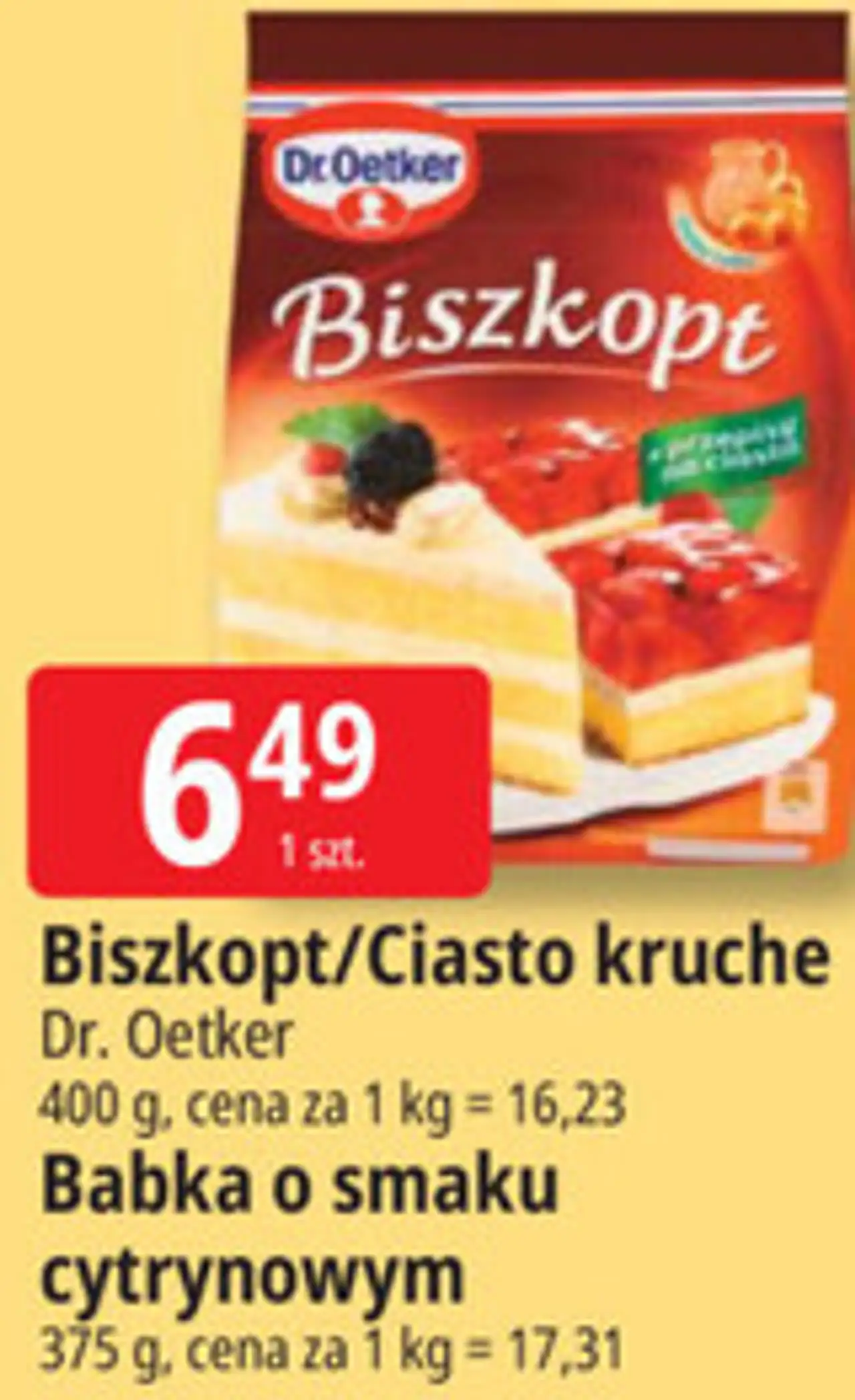 Biszkopt/Ciasto kruche Babka o smaku cytrynowym Dr. Oetker