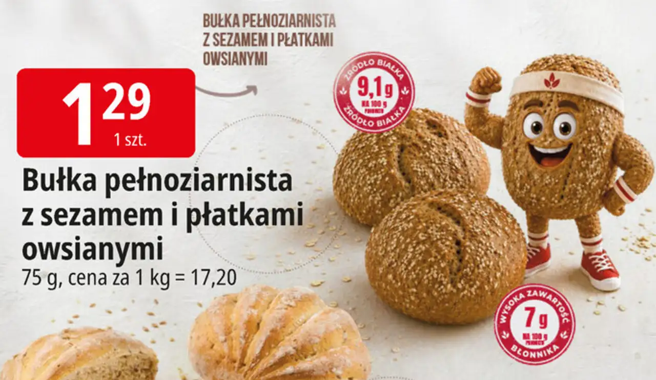 Bułka pełnoziarnista z sezamem i płatkami owsianymi La Lorraine