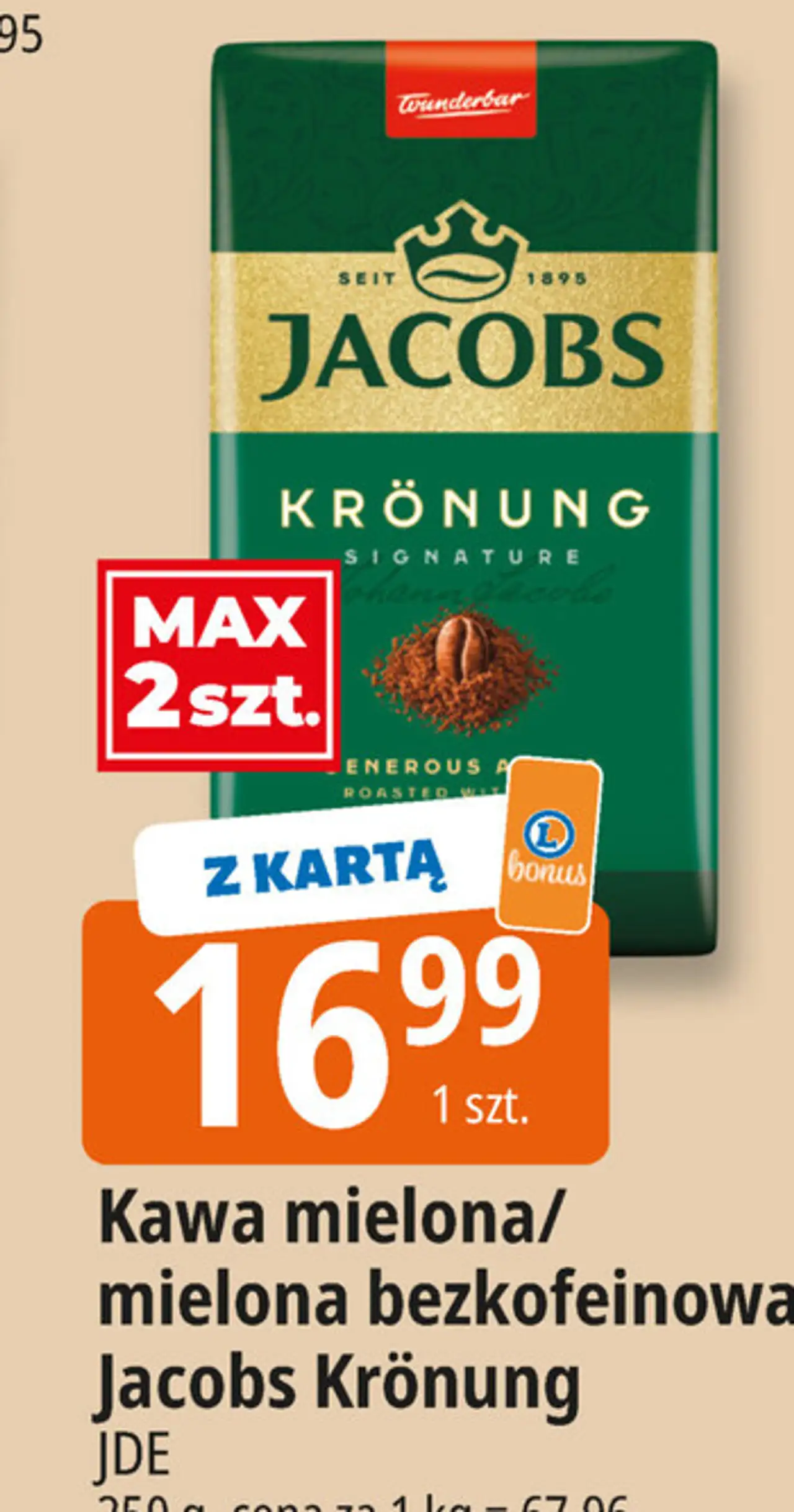 Kawa mielona / mielona bezkofeinowa Jacobs Krönung