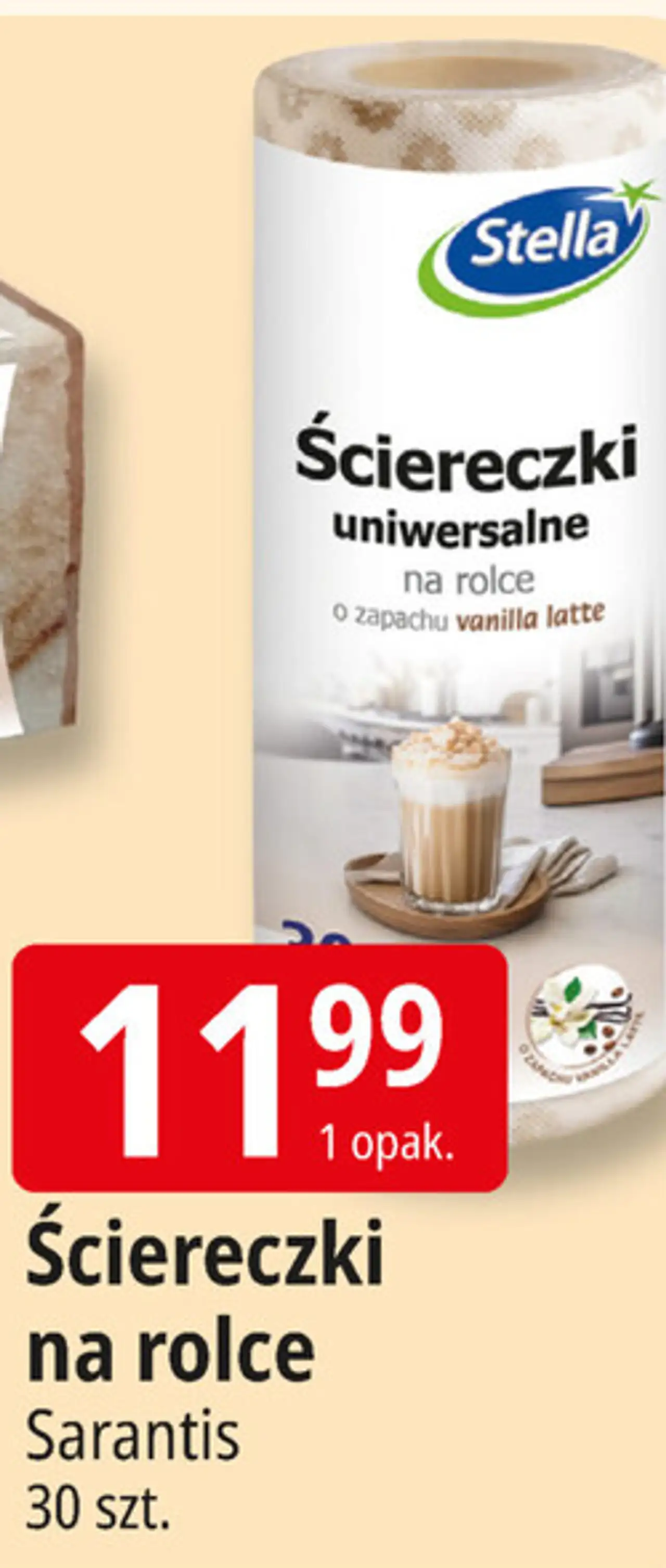 Ściereczki na rolce o zapachu vanilla latte Stella