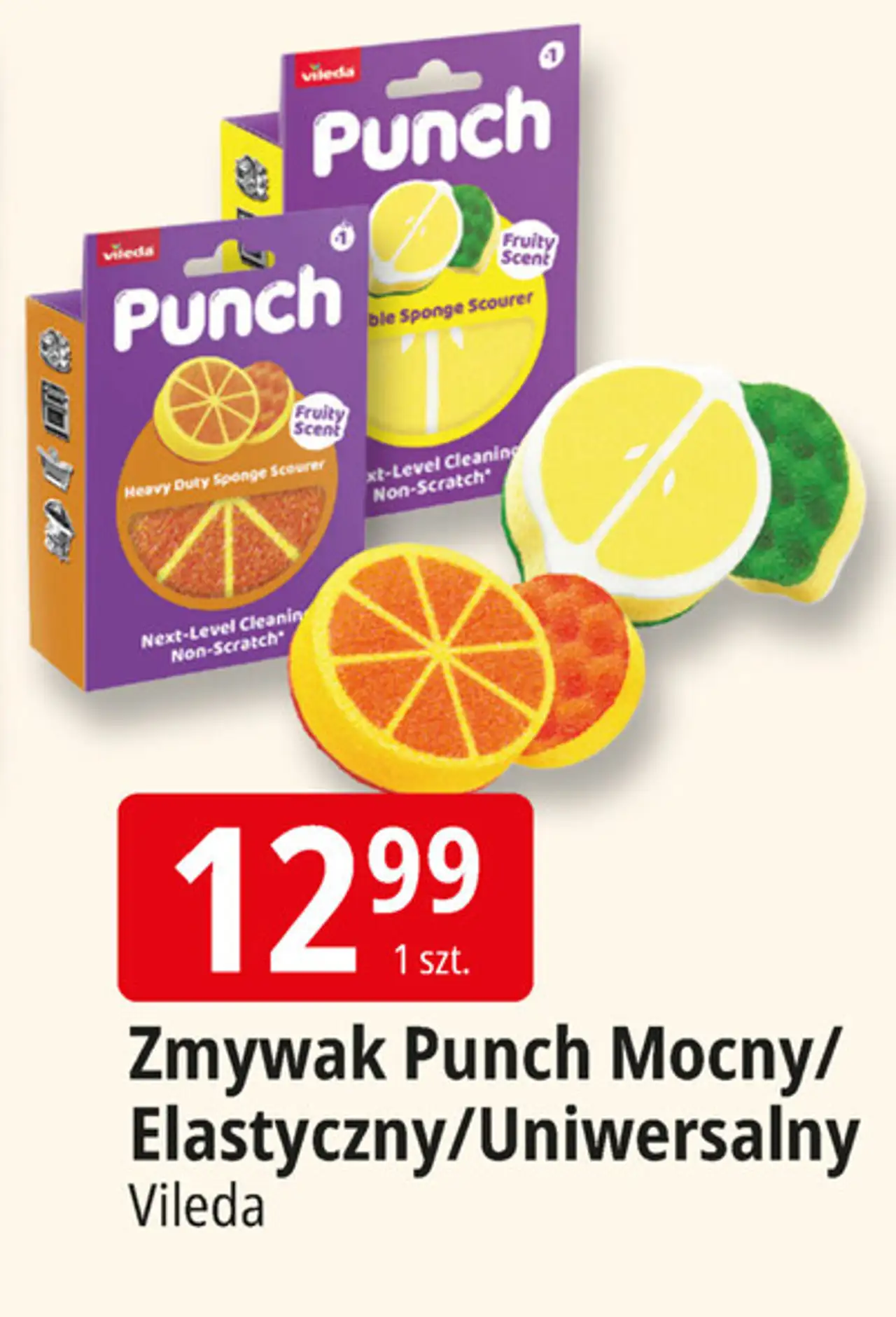 Zmywak Punch Mocny/Elastyczny/Uniwersalny Vileda