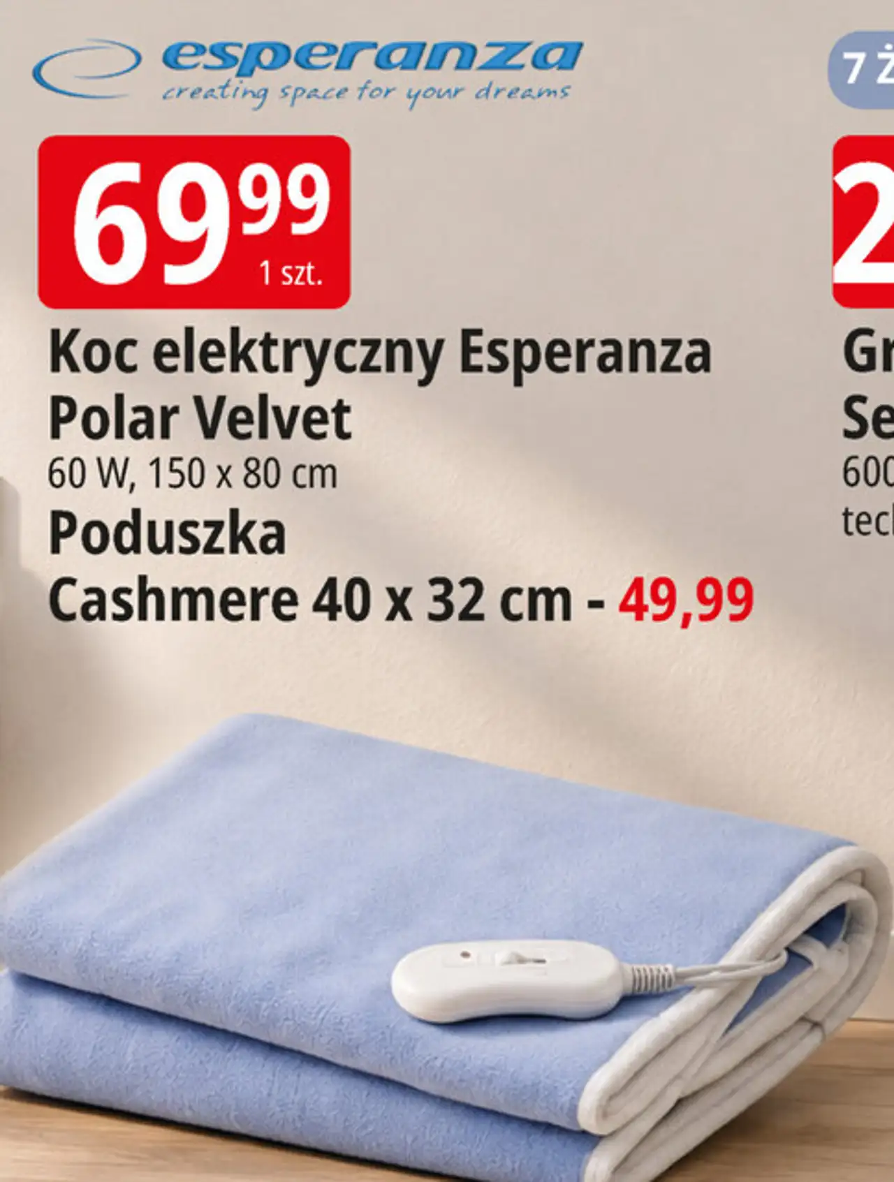 Koc elektryczny Esperanza Polar Velvet / Poduszka Cashmere