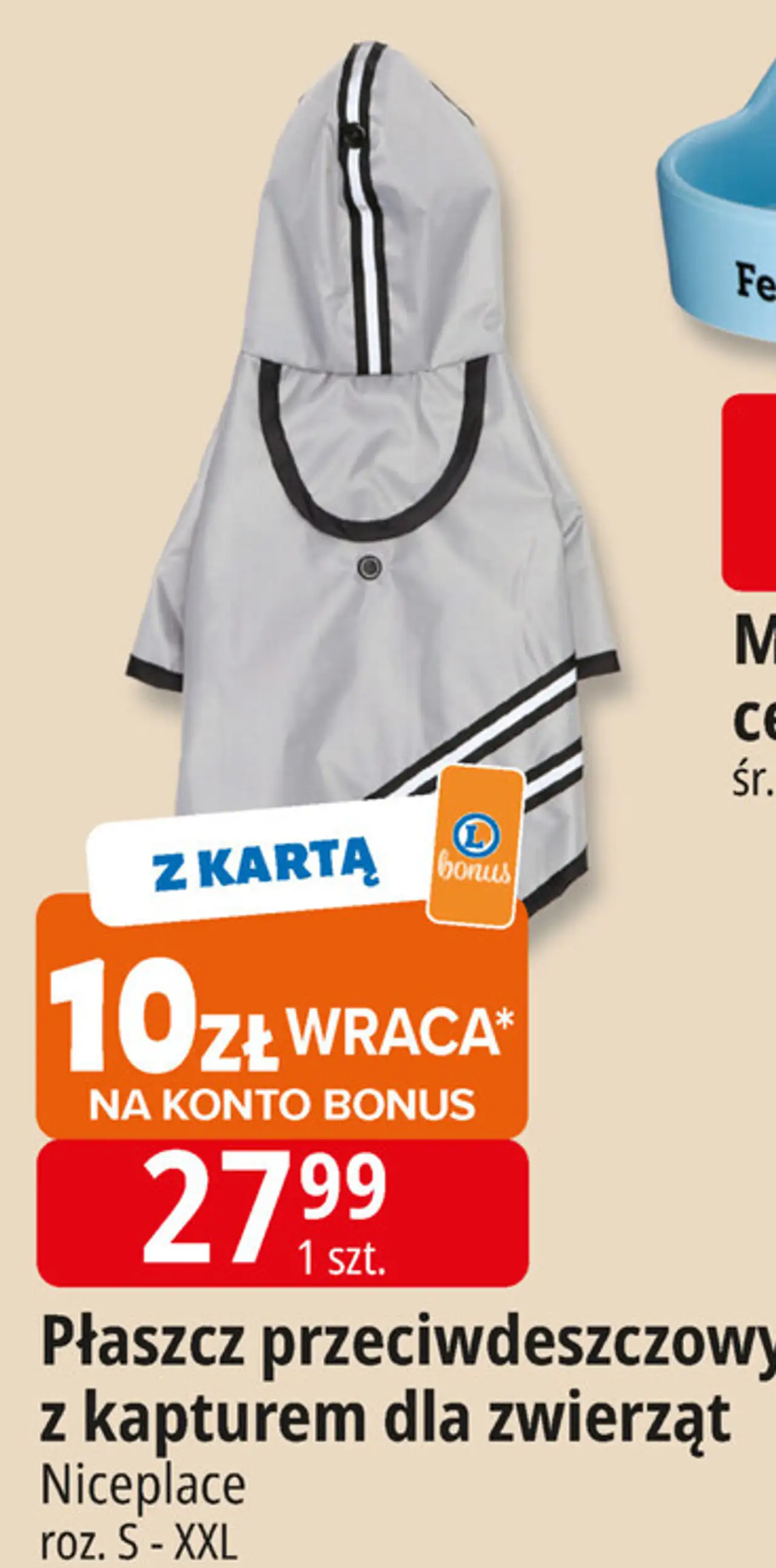 Płaszcz przeciwdeszczowy z kapturem dla zwierząt Niceplace