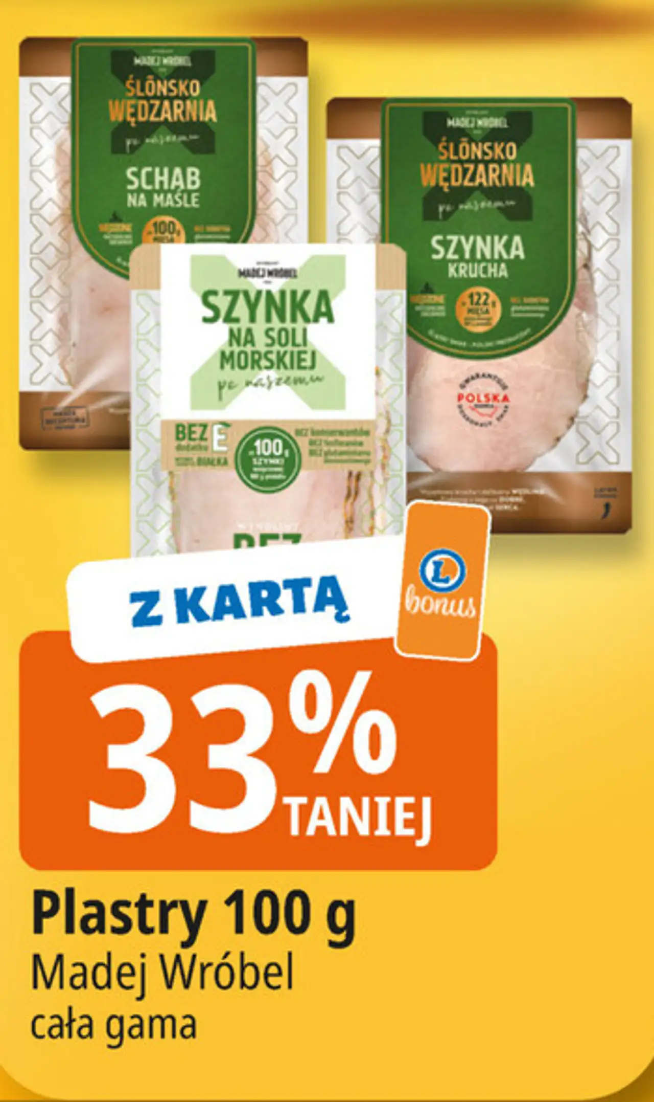 Plastry 100 g Madej Wróbel cała gama