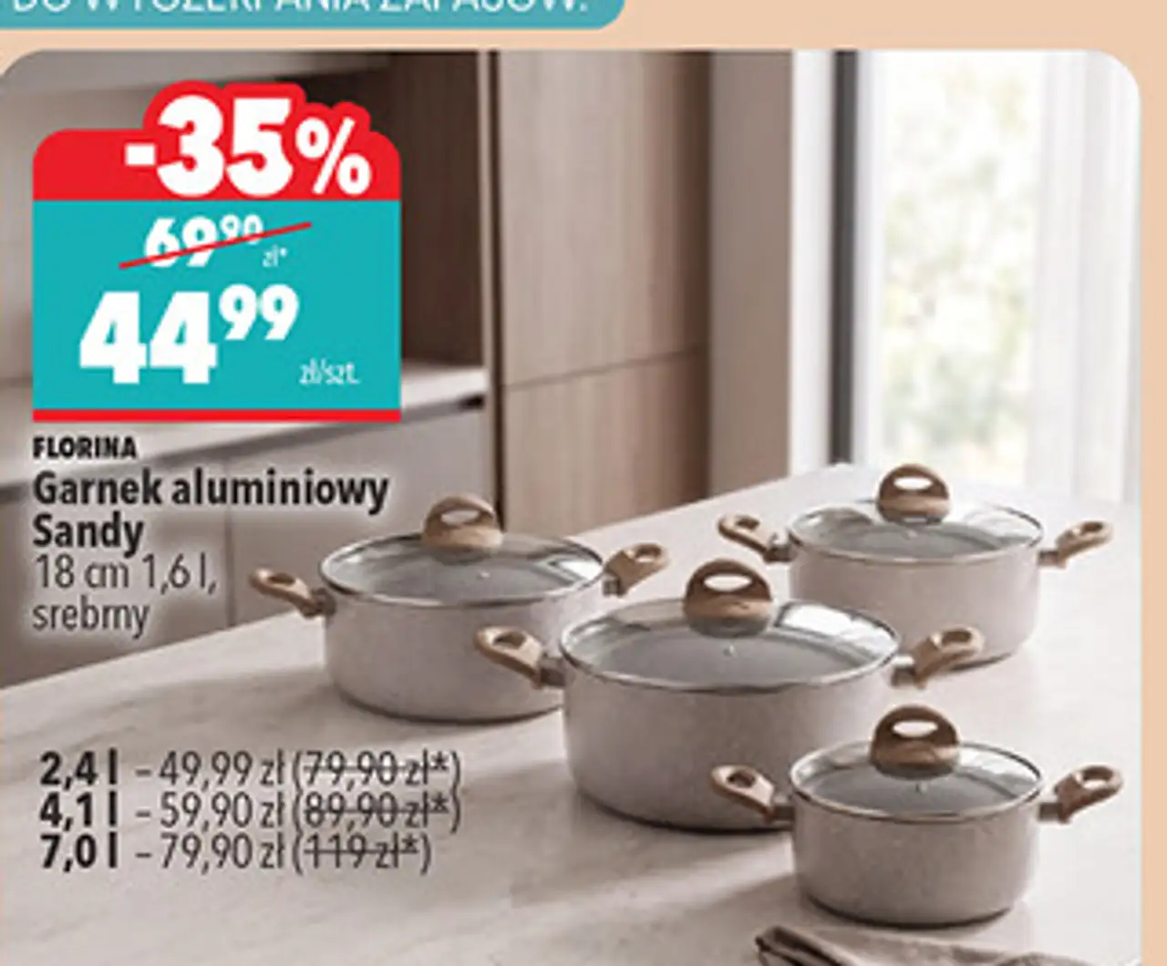 FLORINA Garnek aluminiowy Sandy 18 cm