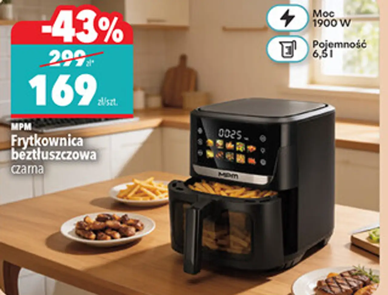 MPM Frytkownica beztłuszczowa czarna