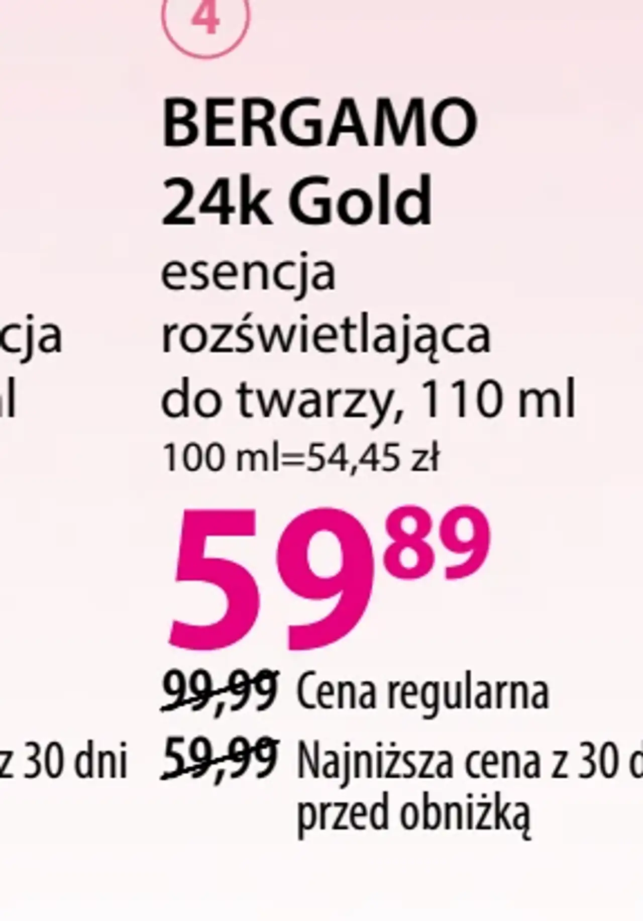 BERGAMO 24k Gold esencja rozświetlająca do twarzy
