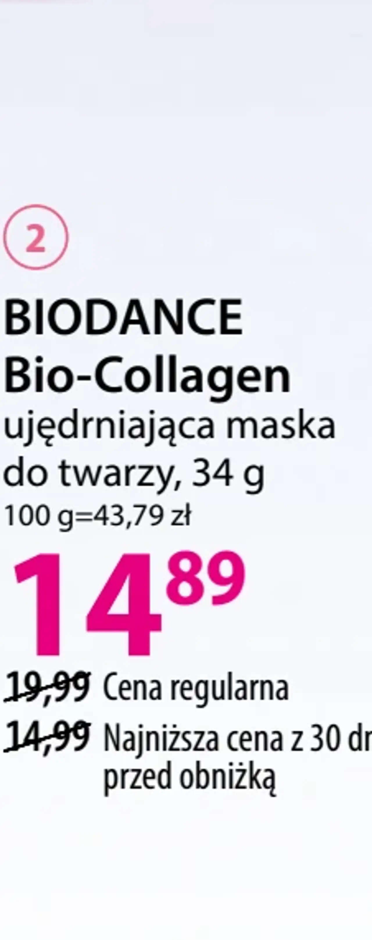BIODANCE Bio-Collagen ujędrniająca maska do twarzy, 34 g