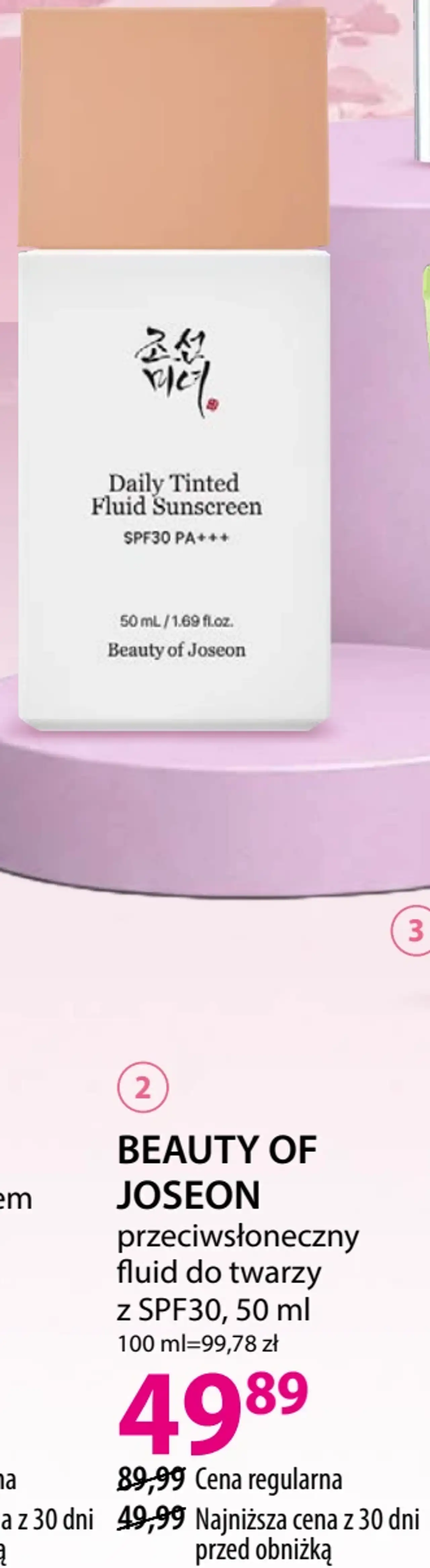 BEAUTY OF JOSEON przeciwsłoneczny fluid do twarzy z SPF30, 50 ml