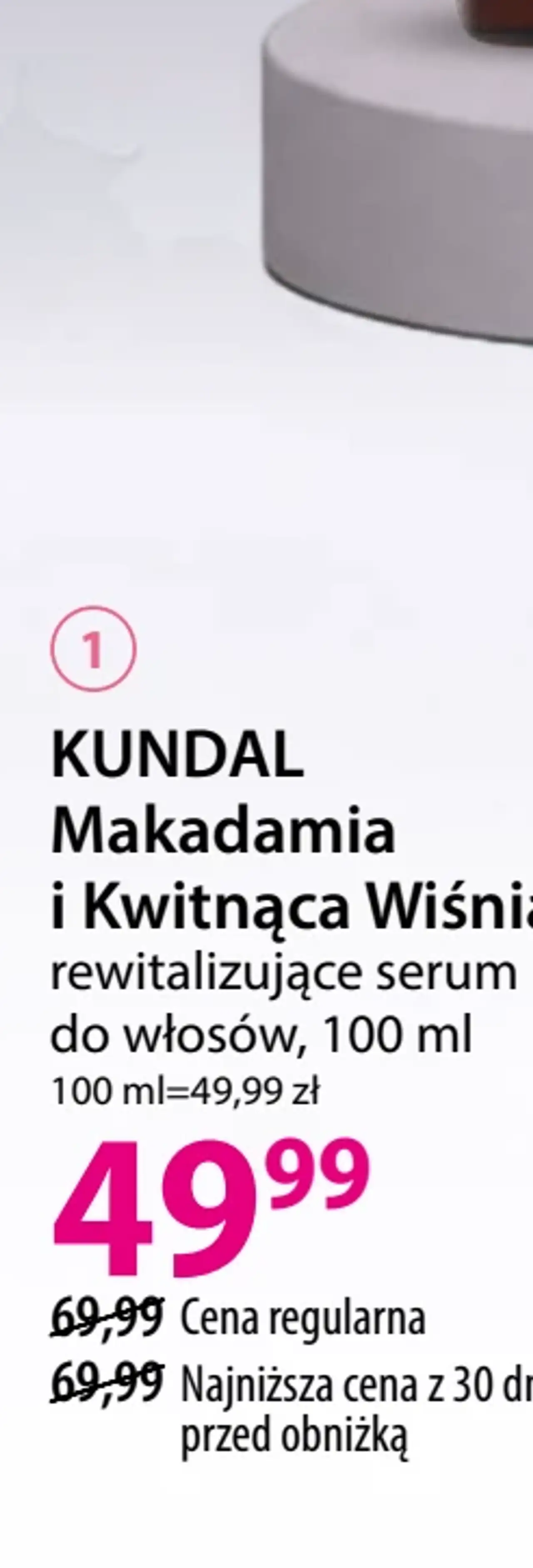 KUNDAL Makadamia i Kwitnąca Wiśnia rewitalizujące serum do włosów, 100 ml