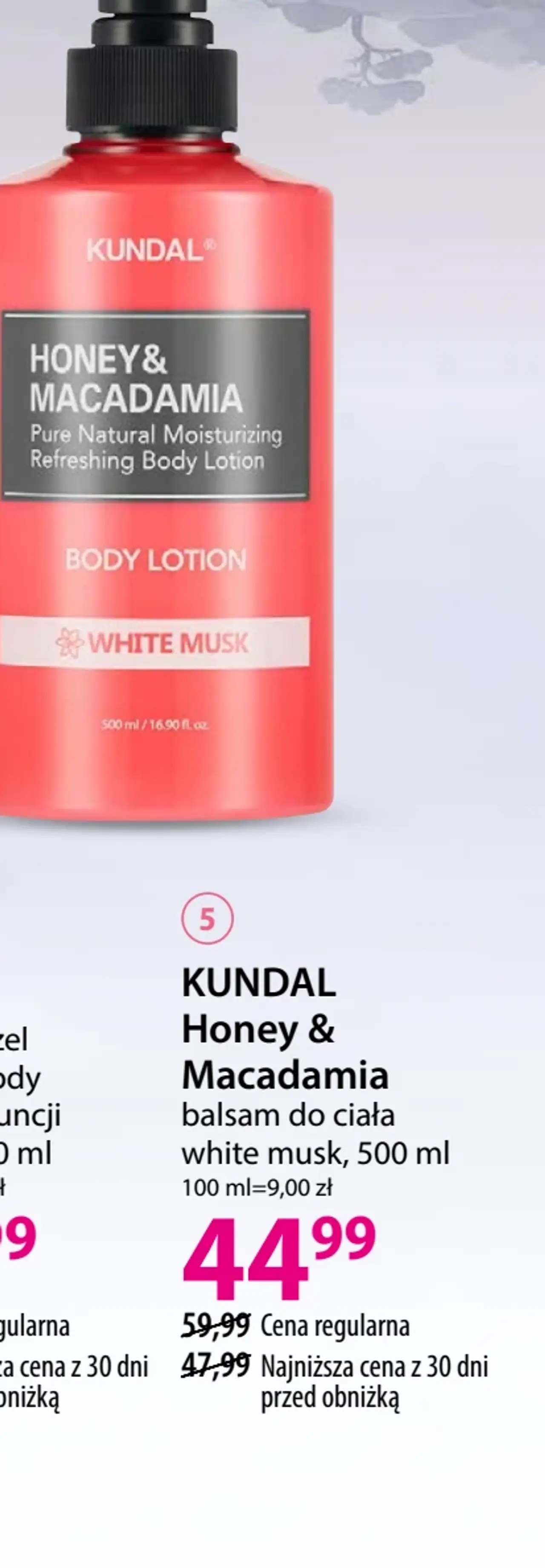 KUNDAL Honey & Macadamia balsam do ciała white musk, 500 ml