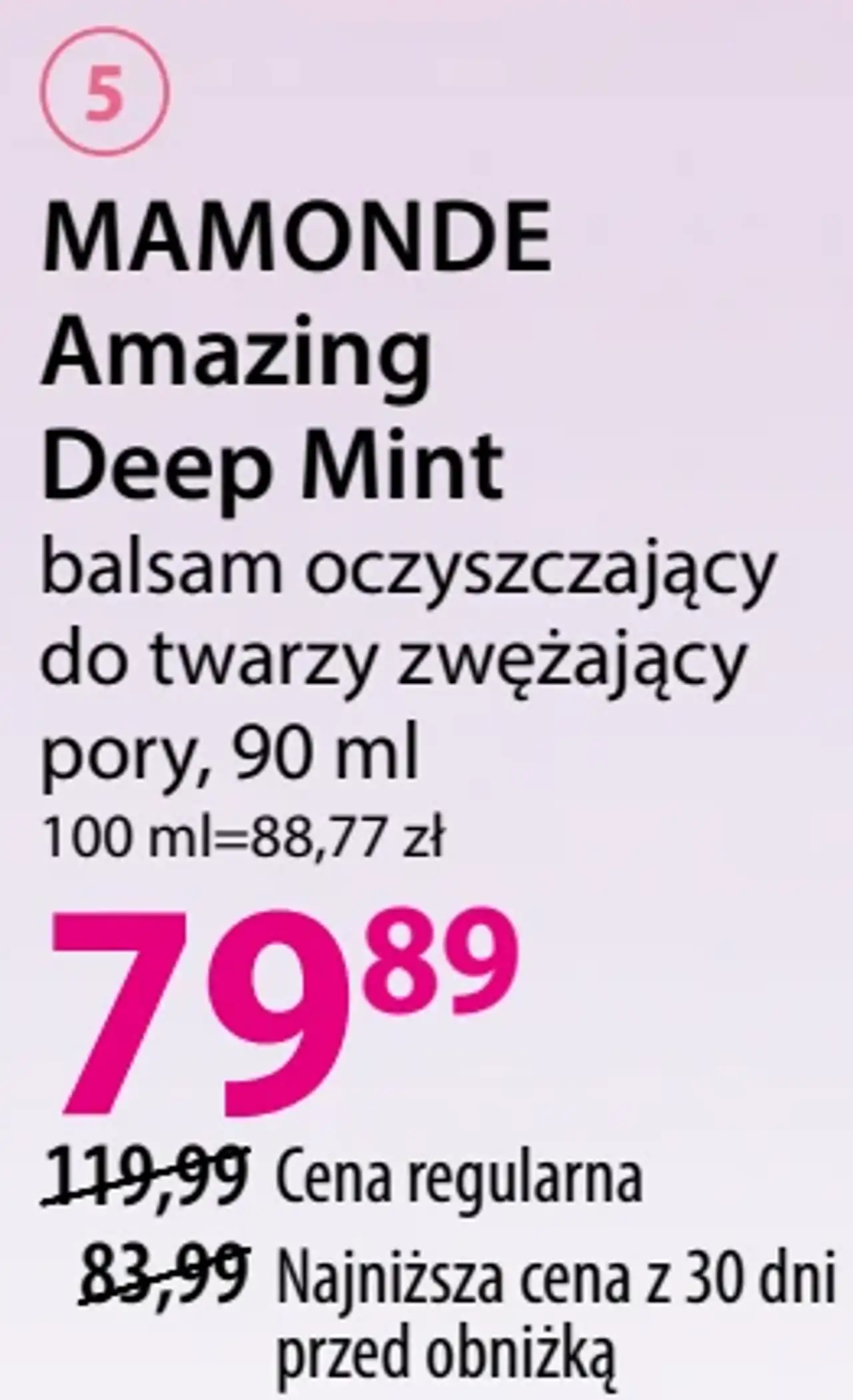 MAMONDE Amazing Deep Mint balsam oczyszczający do twarzy zwężający pory, 90 ml