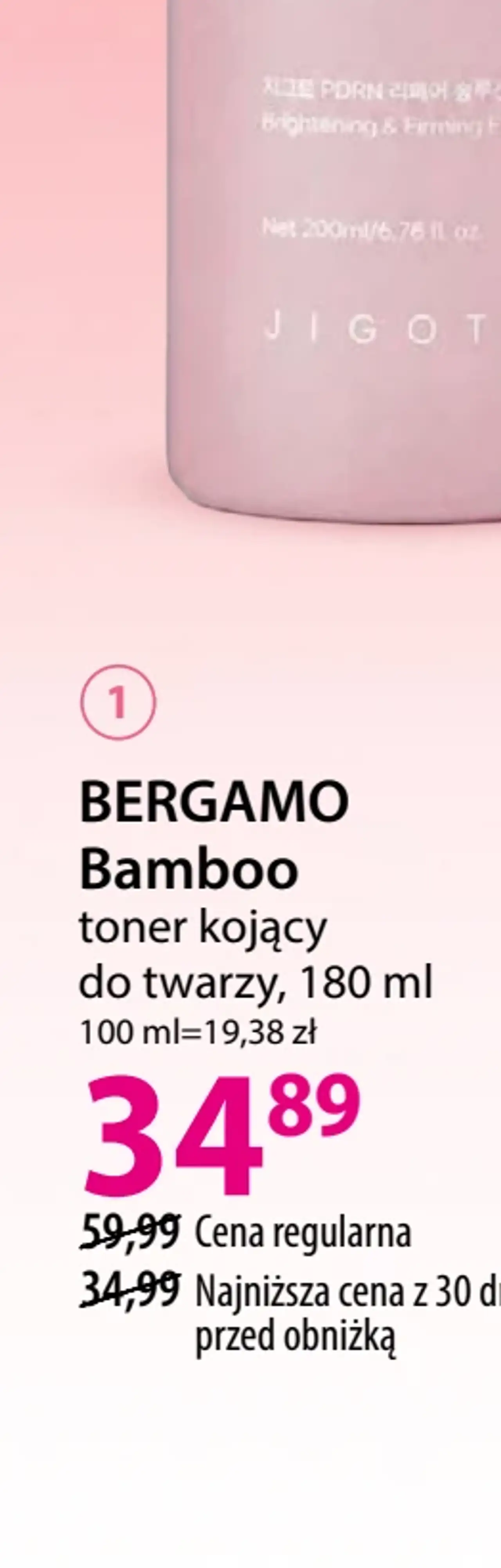 BERGAMO Bamboo toner kojący do twarzy