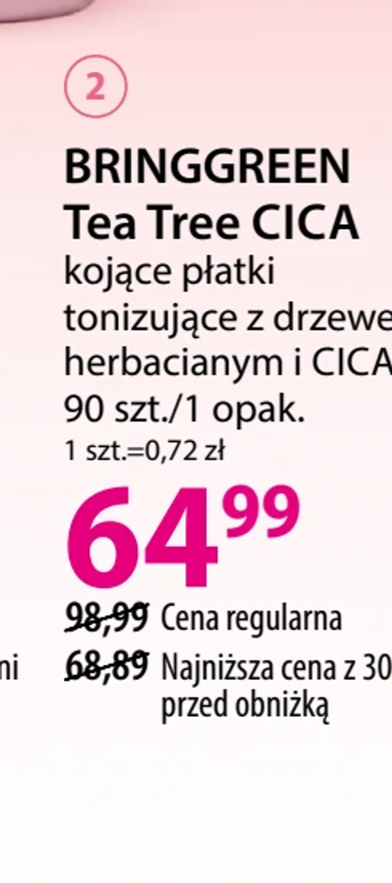 BRINGGREEN Tea Tree CICA kojące płatki tonizujące z drzewem herbacianym i CICA