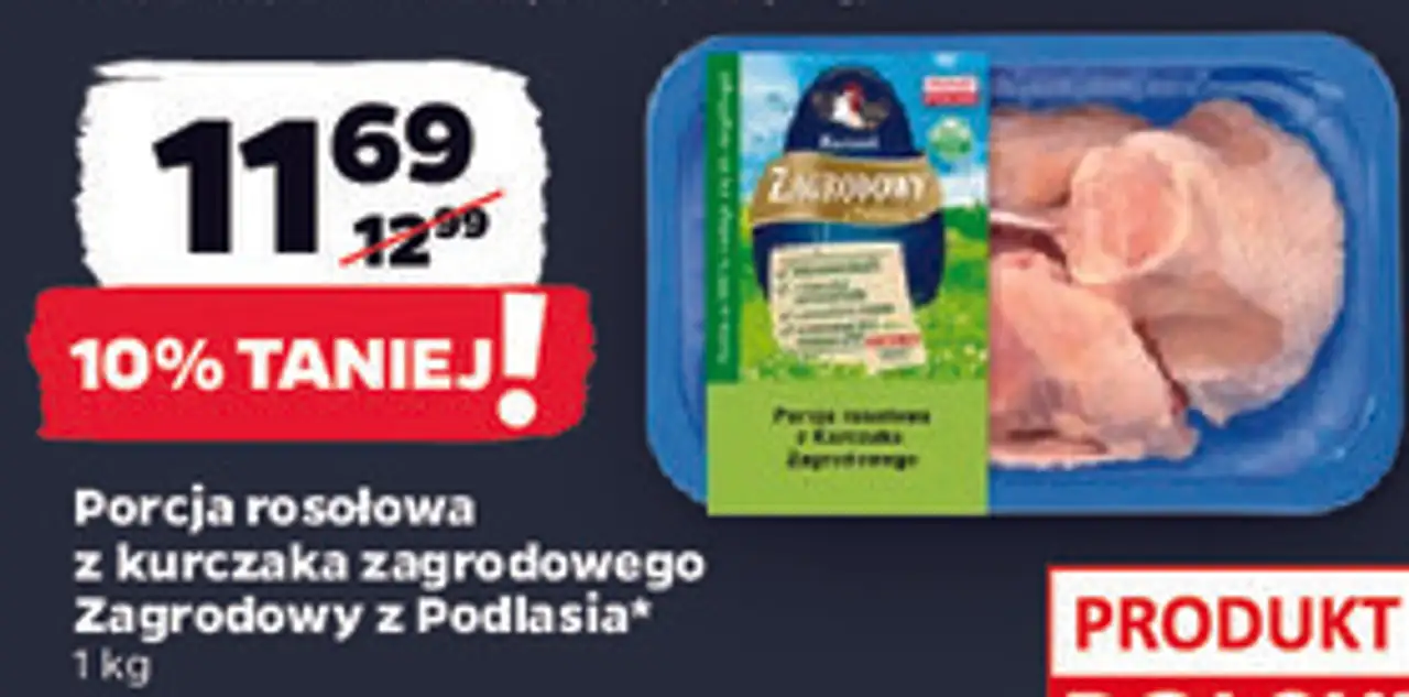 Porcja rosołowa z kurczaka zagrodowego Zagrodowy z Podlasia