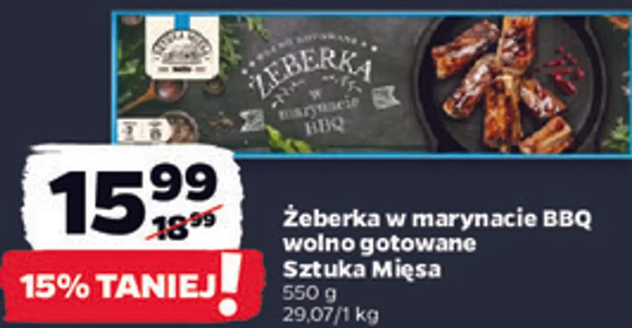 Żeberka w marynacie BBQ wolno gotowane Sztuka Mięsa