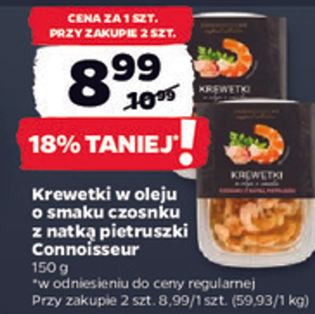 Krewetki w oleju o smaku czosnku z natką pietruszki Connoisseur