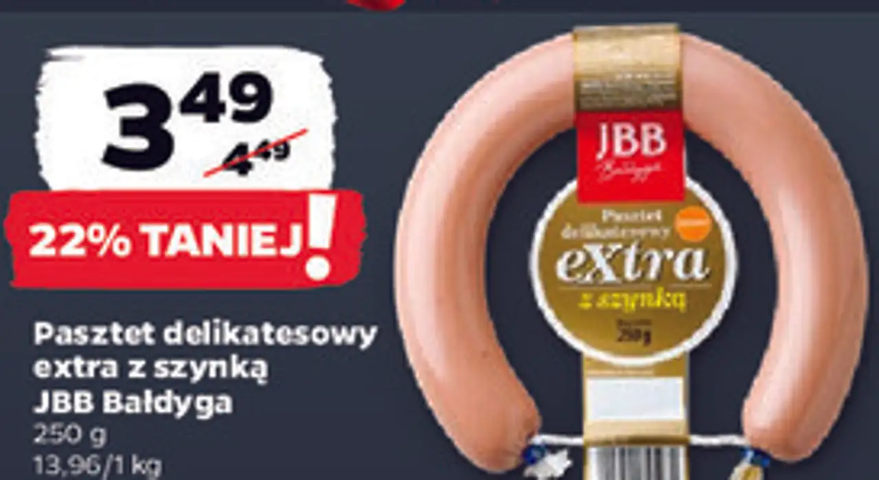 Pasztet delikatesowy extra z szynką JBB Bałdyga