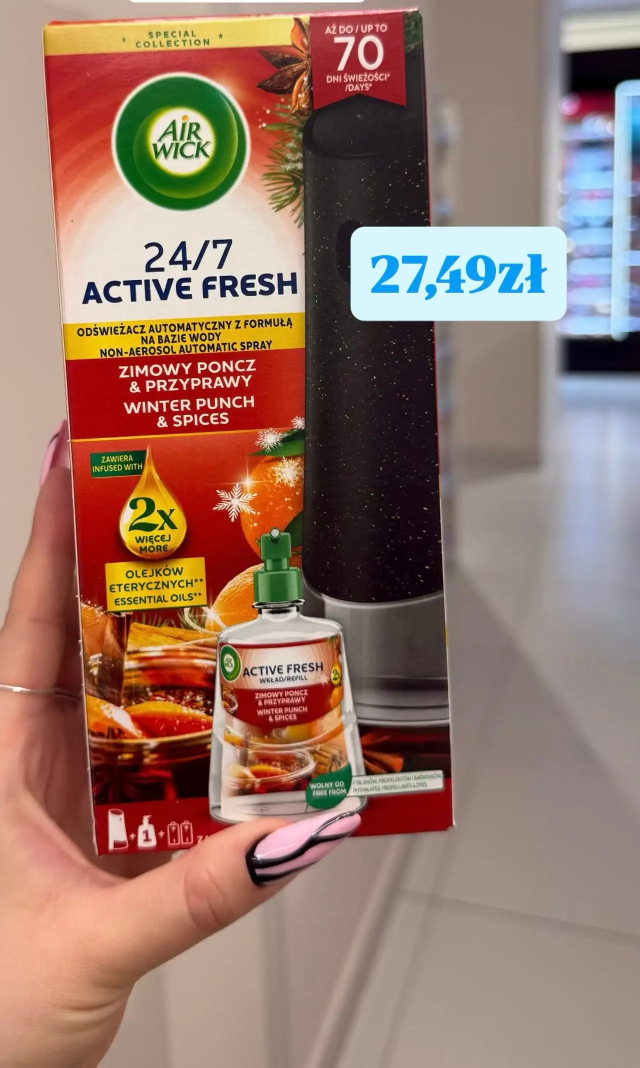 Air Wick 24/7 Active Fresh Zimowy Poncz & Przyprawy Odświeżacz automatyczny