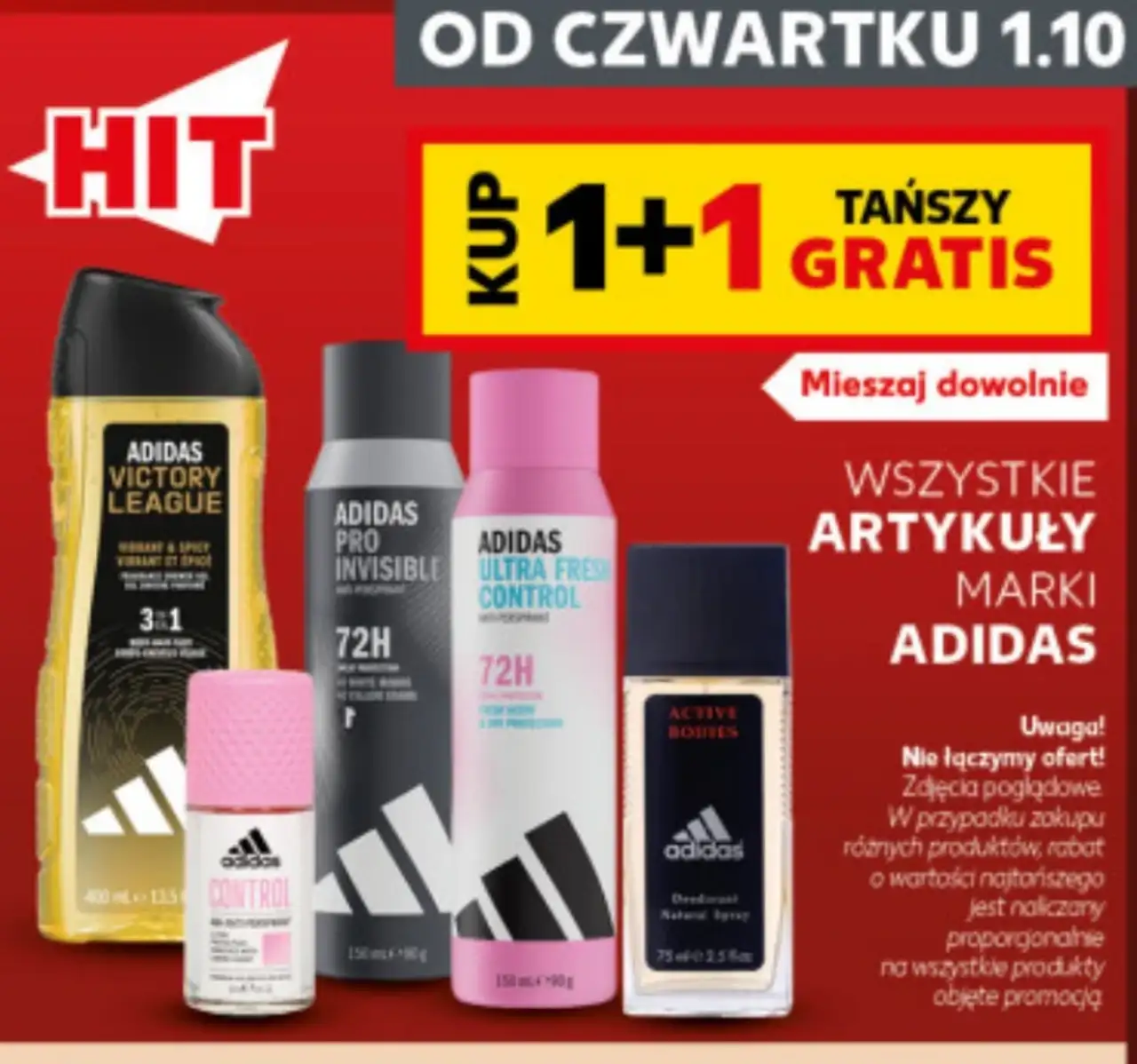Adidas Wszystkie artykuły marki Adidas (żele, dezodoranty, wody toaletowe)