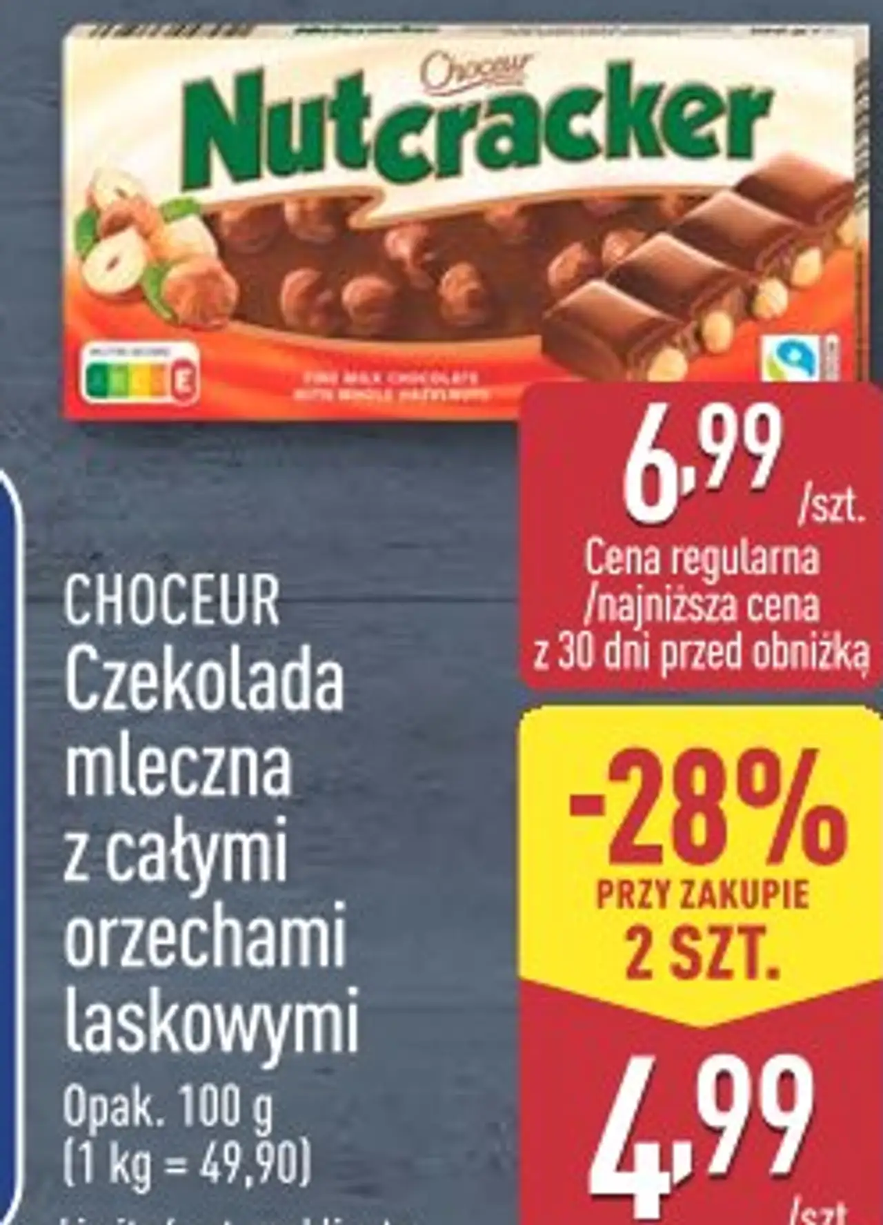 Choceur Nutcracker Czekolada mleczna z całymi orzechami laskowymi