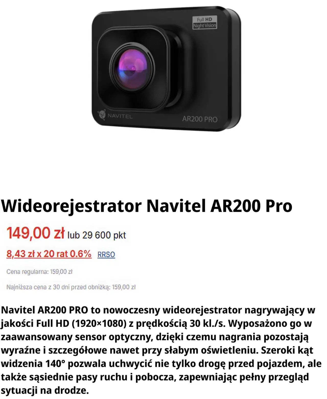 Wideorejestrator Navitel AR200 Pro