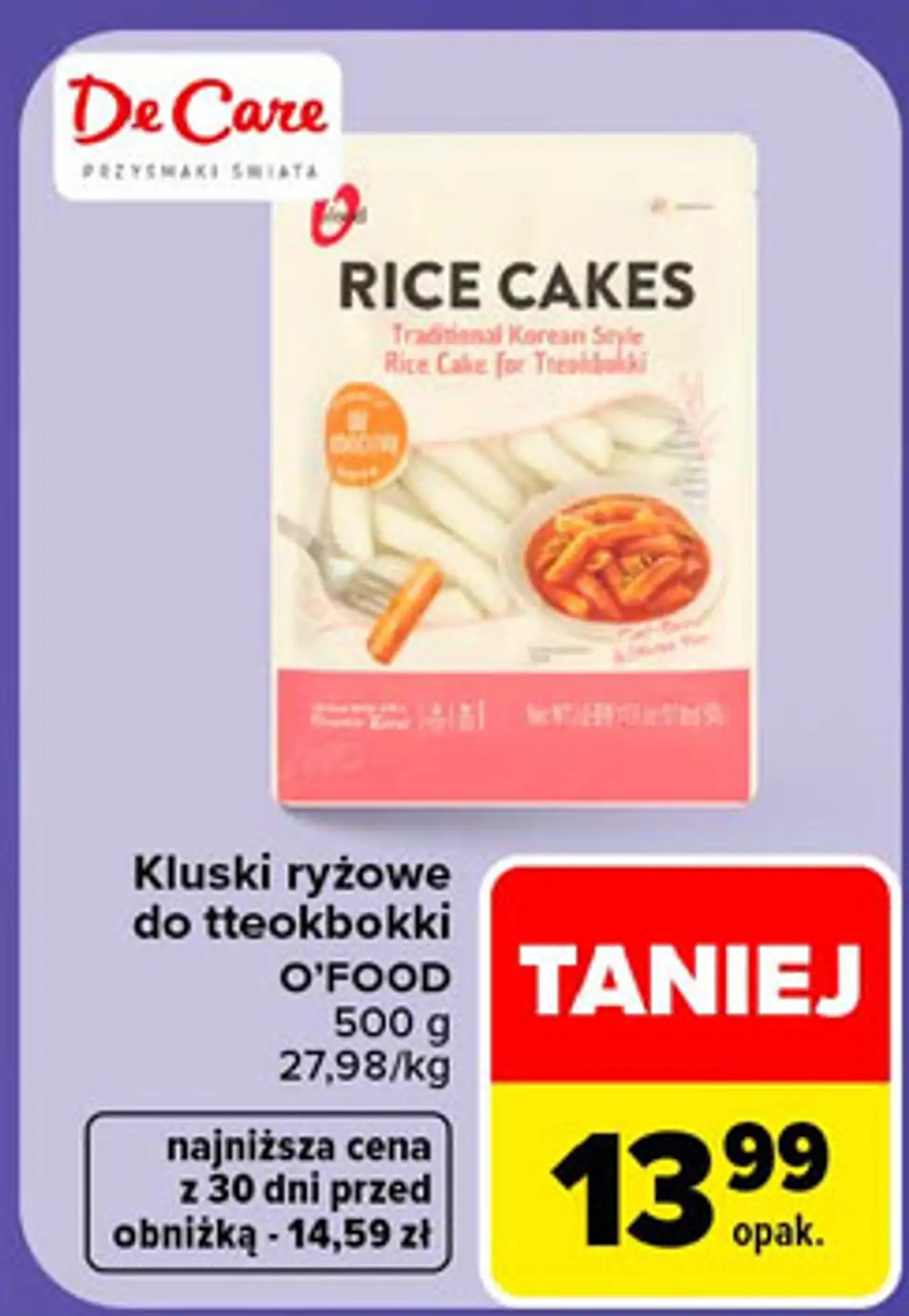 Kluski ryżowe do tteokbokki O'Food