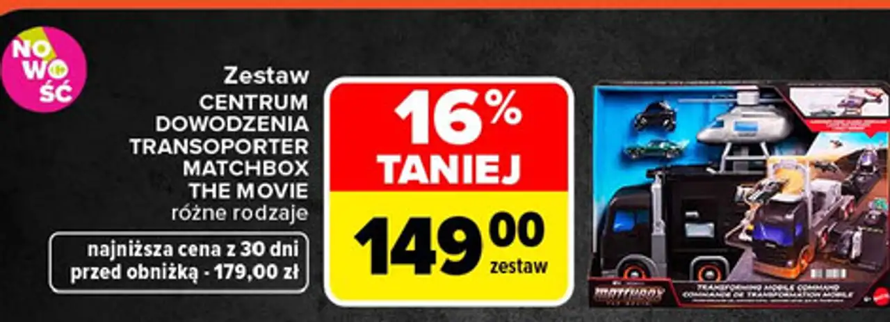 Zestaw Centrum Dowodzenia Transporter Matchbox The Movie