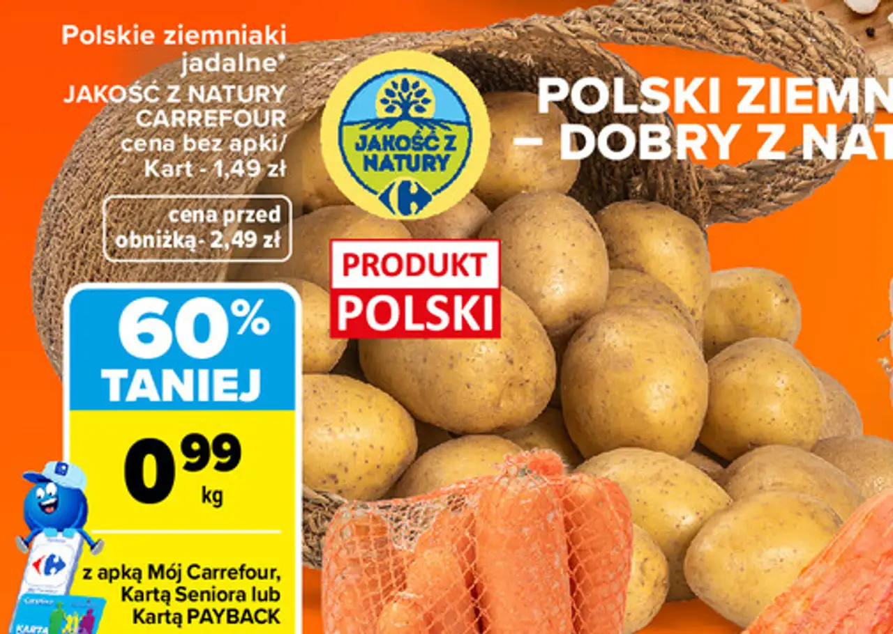 Polskie ziemniaki jadalne JAKOŚĆ Z NATURY CARREFOUR