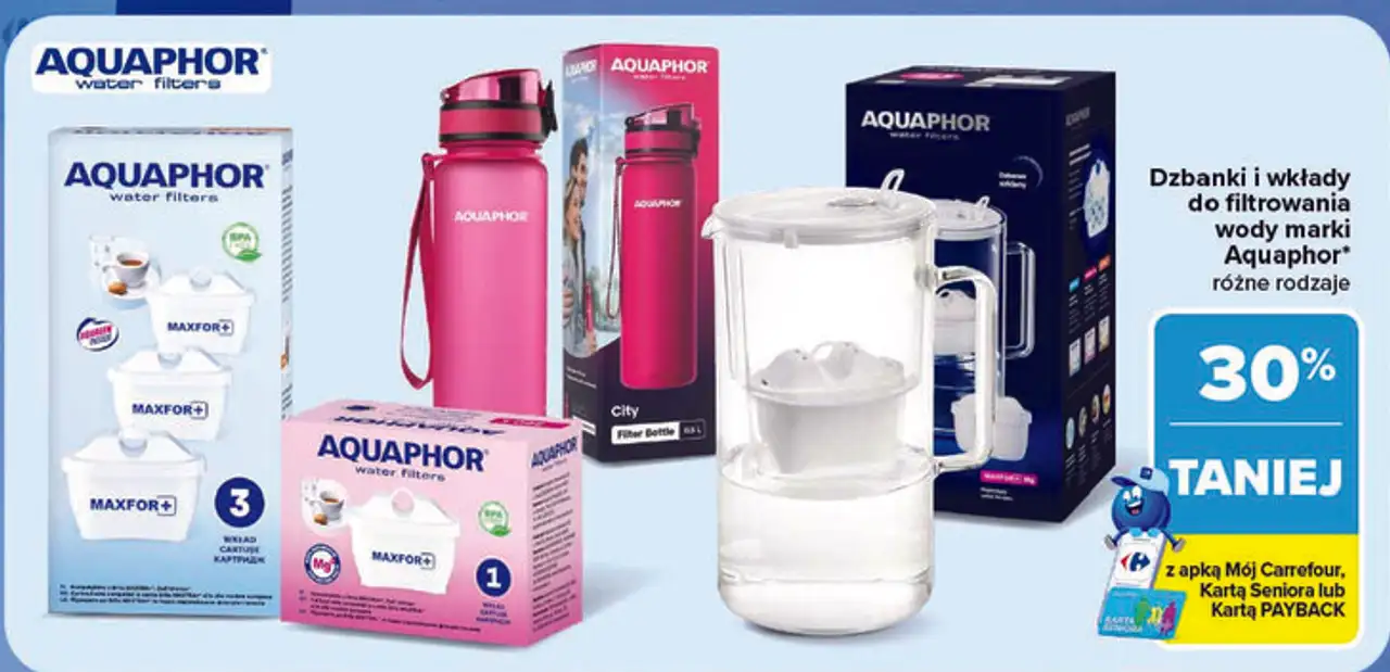 Dzbanki i wkłady do filtrowania wody Aquaphor