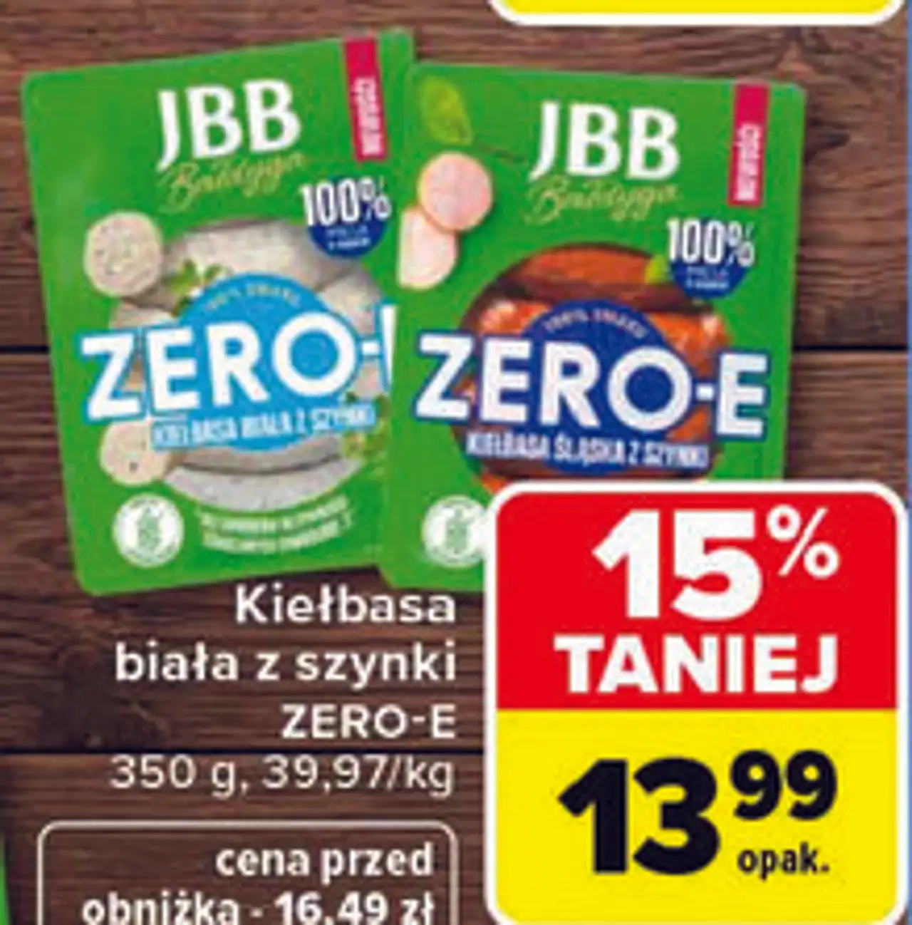 Kiełbasa biała z szynki JBB Bałdyga ZERO-E