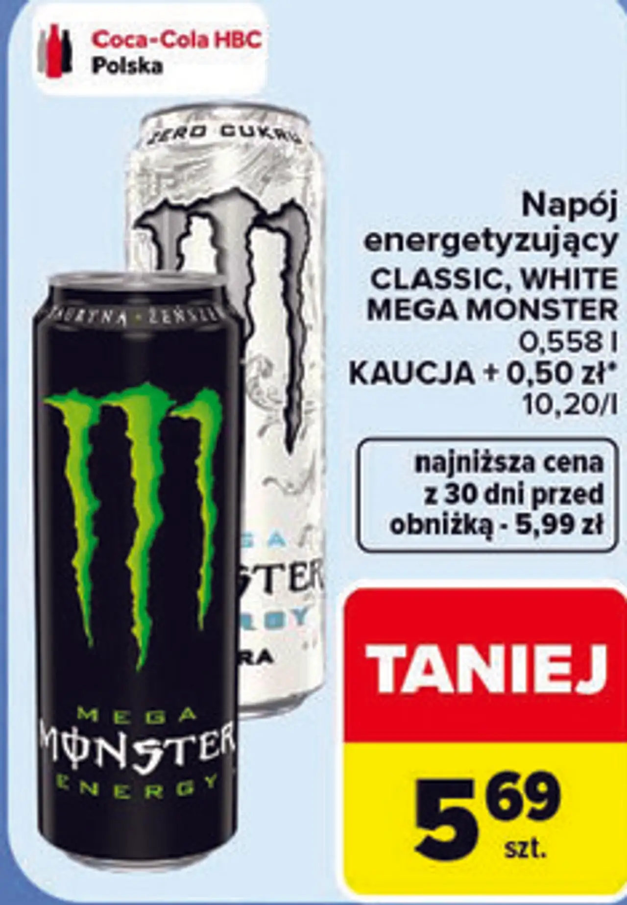Napój energetyzujący Classic, White MEGA MONSTER