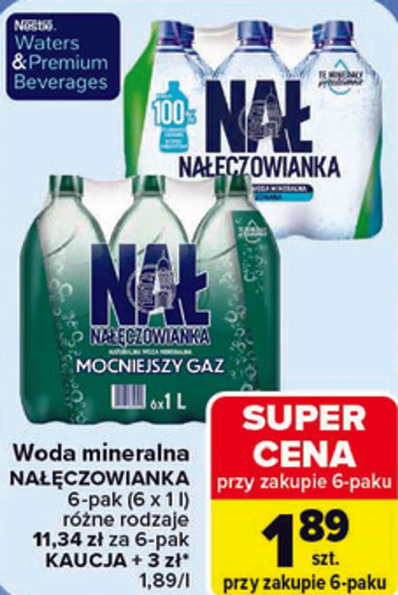 Woda mineralna NAŁĘCZOWIANKA 6-pak (6 x 1 l)
