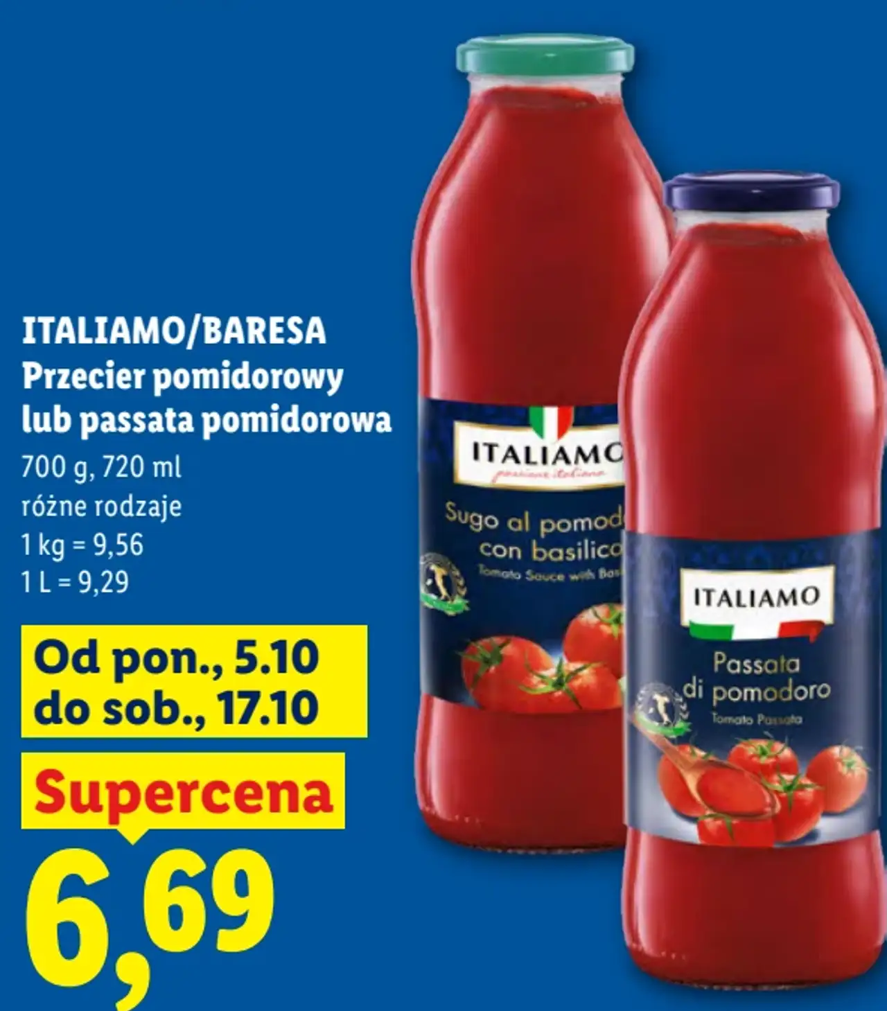 ITALIAMO/BARESA Przecier pomidorowy lub passata pomidorowa