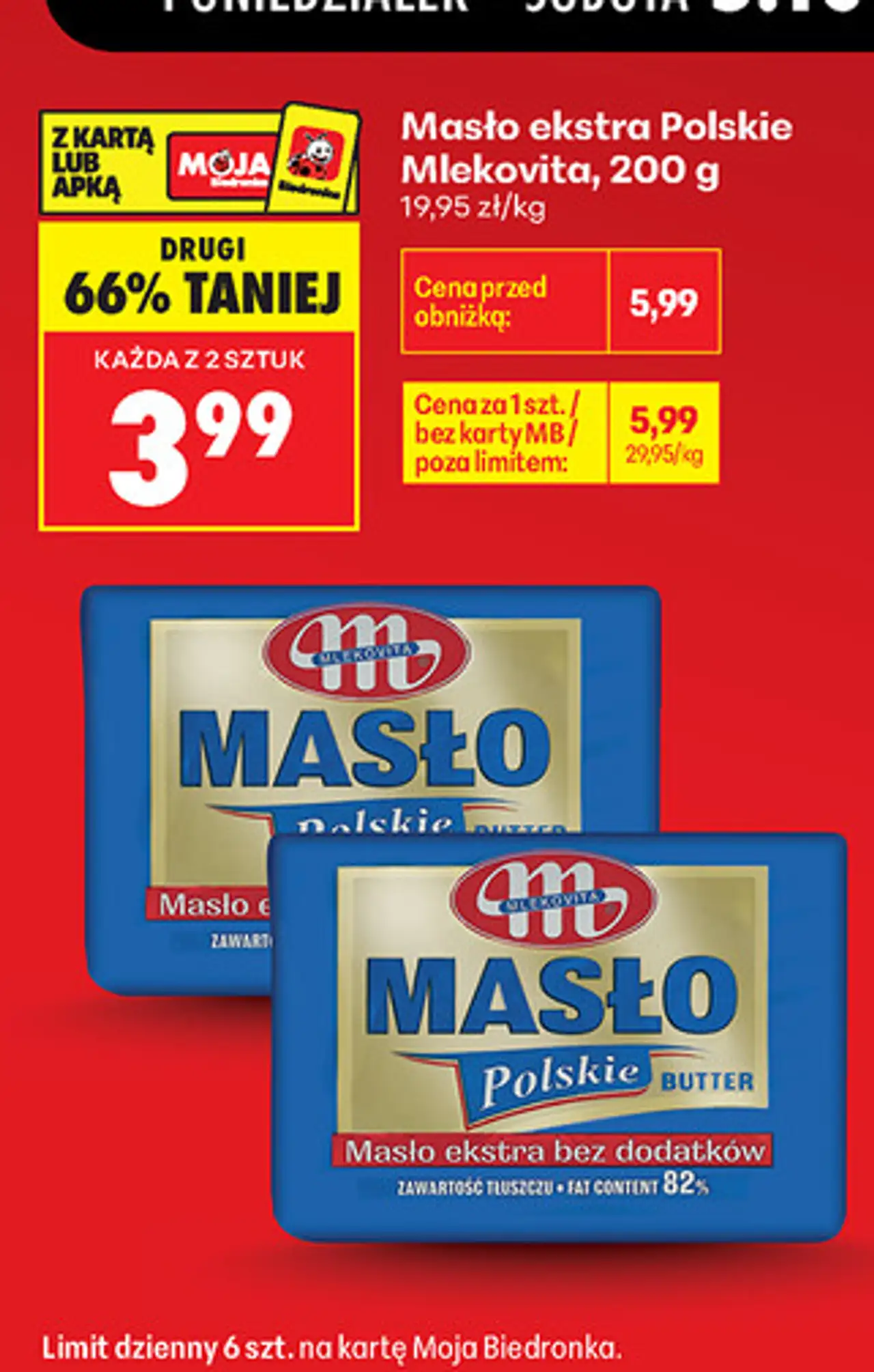 Masło ekstra Polskie Mlekovita, 200 g